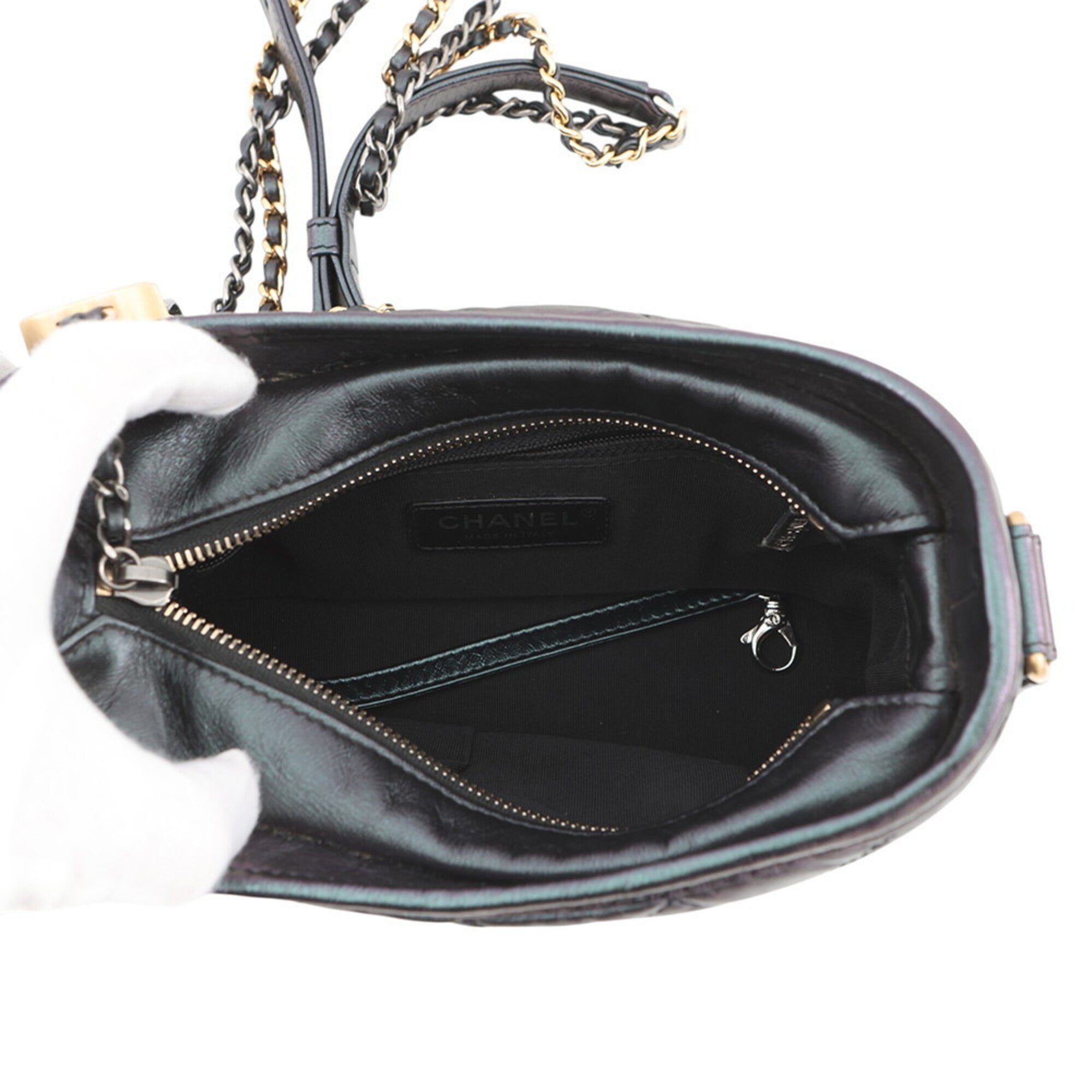 Chanel Metallic Purple Leather Handbag Shoulder Bag (Pre-Owned)