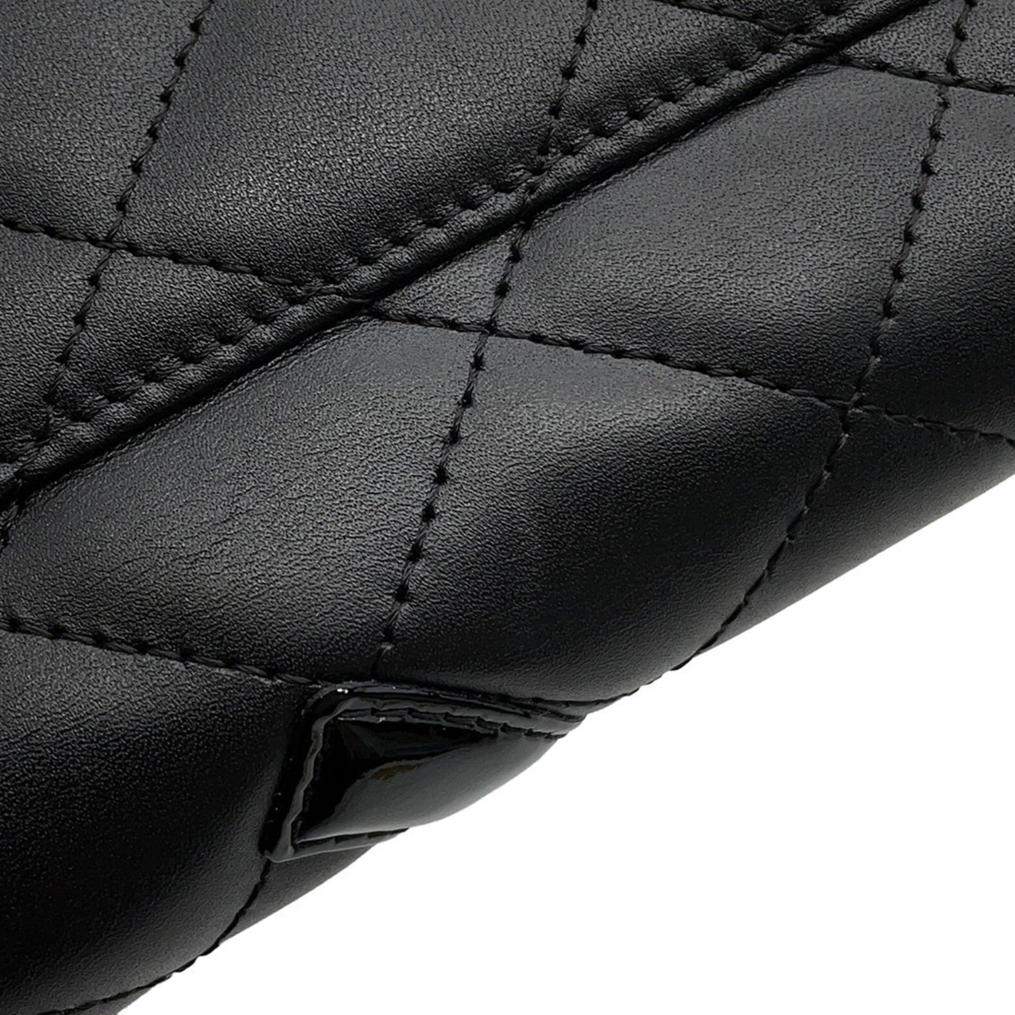 Chanel Black Leather Long Wallet (Bi-Fold) (Pre-Owned)