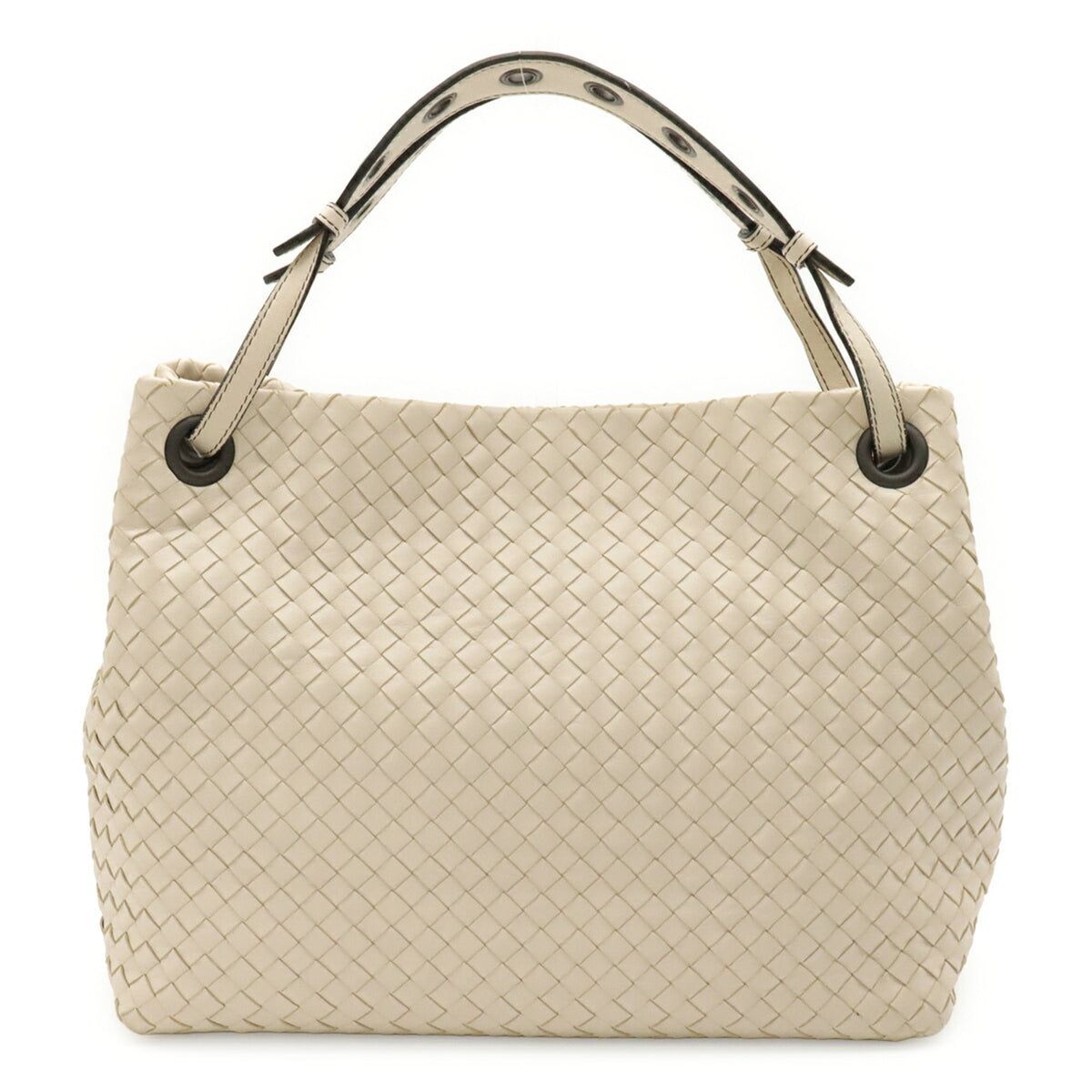Bottega Veneta Ivory Intrecciato Shoulder Bag Tote Bag (Pre-Owned)