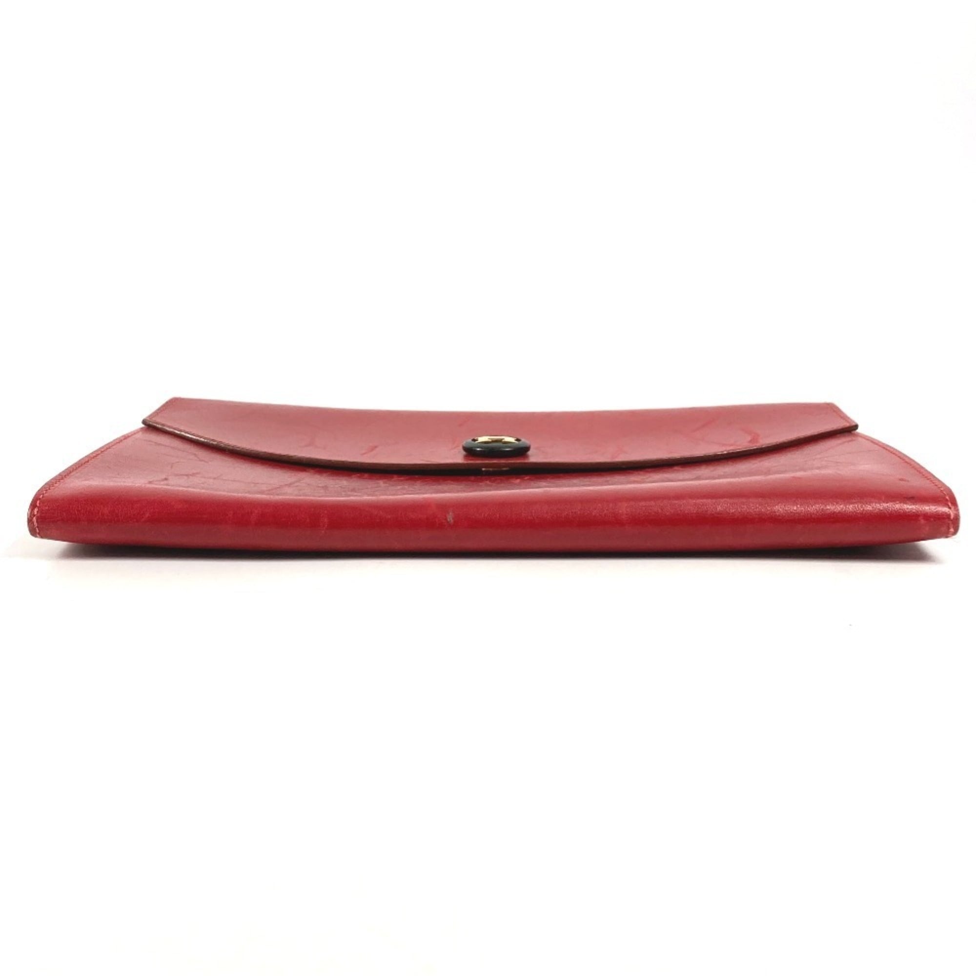 Hermes Red Color Leather Clutch Bag Pochette Pouch (Pre-Owned)