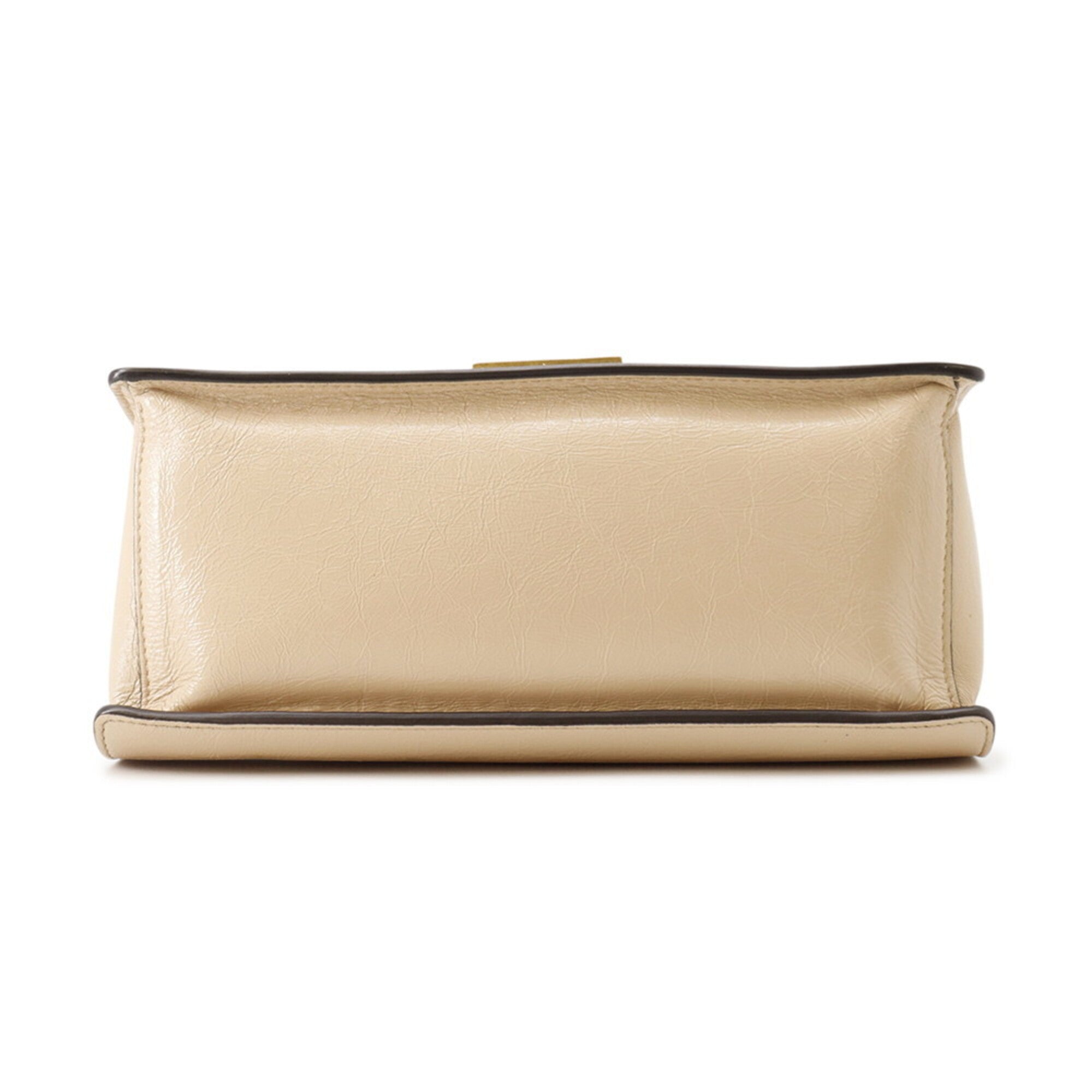 Fendi Beige Leather Handbag Shoulder Bag (Pre-Owned)