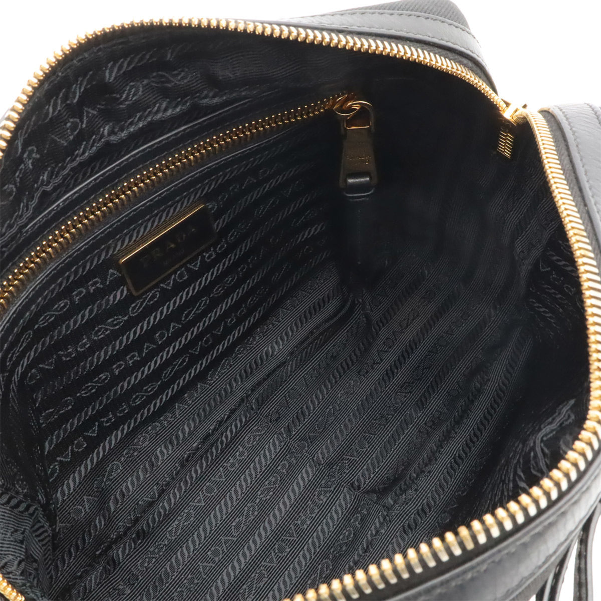 Prada Black Nero Canvas Leather Shoulder Bag (Pre-Owned)