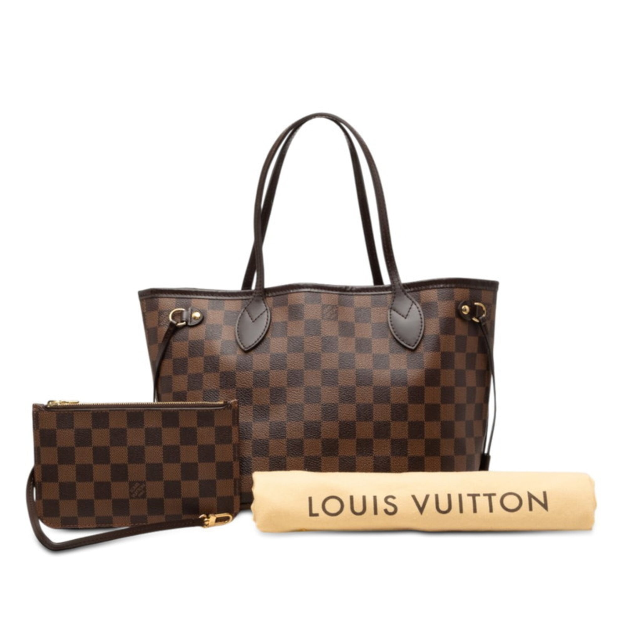 Louis Vuitton Brown Pvc Leather Handbag Pouch Tote Bag (Pre-Owned)