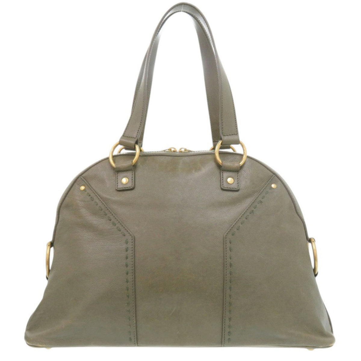 Yves Saint Laurent Muse Olive Leather Handbag (Pre-Owned)