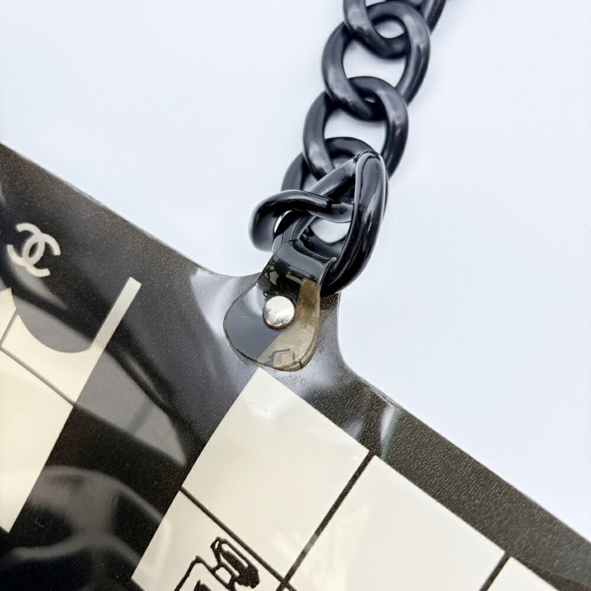 Chanel Black Clear Vinyl Plastic Tote Bag (Pre-Owned)