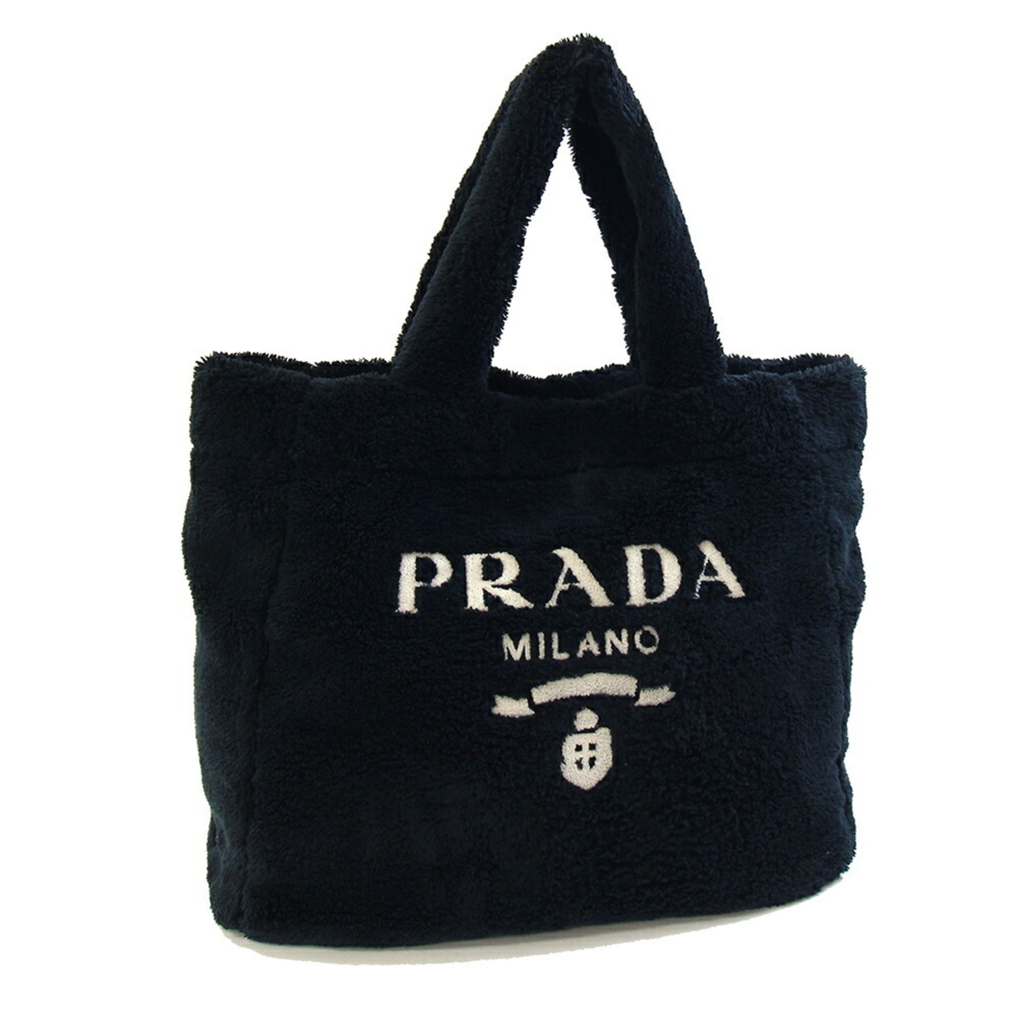 Prada Bianco Black Nero Polyester Tote Bag (Pre-Owned)