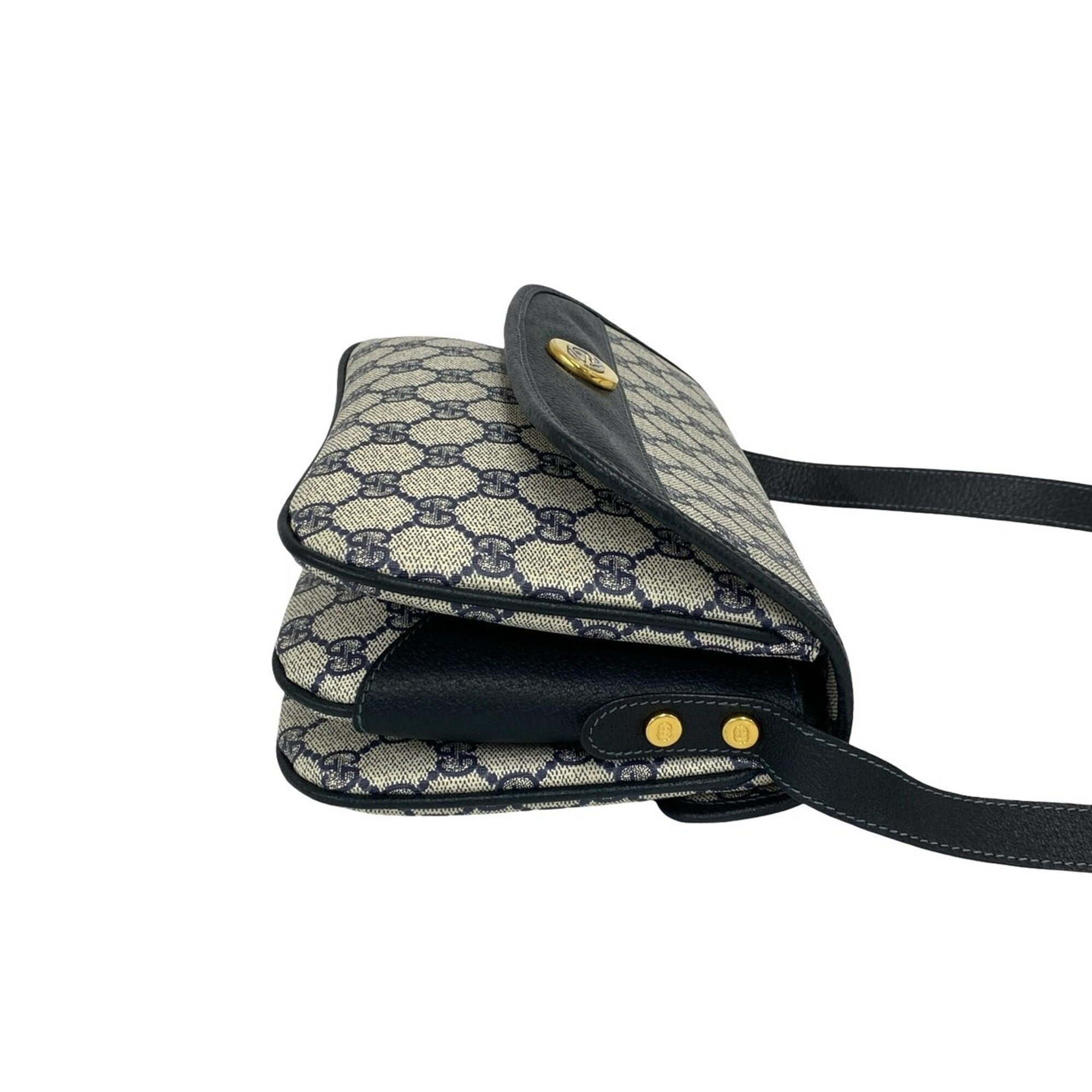 Gucci Navy Leather Pvc Pochette Shoulder Bag (Pre-Owned)