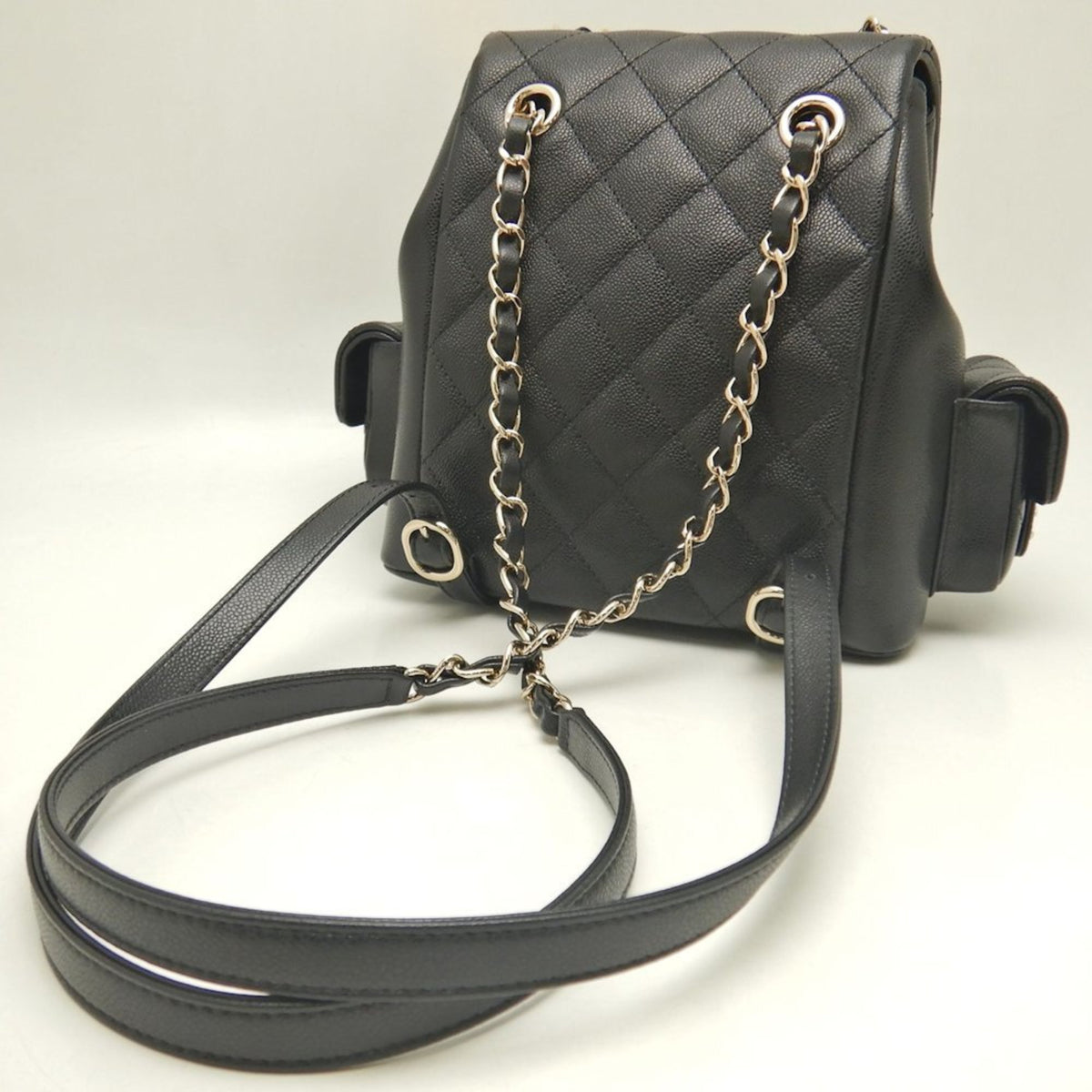Chanel Black Grained Calfskin Backpack (Pre-Owned)