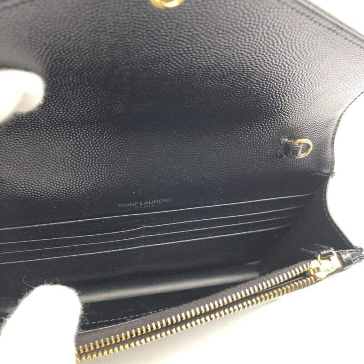 Yves Saint Laurent Black Chain/Shoulder Wallet (Pre-Owned)
