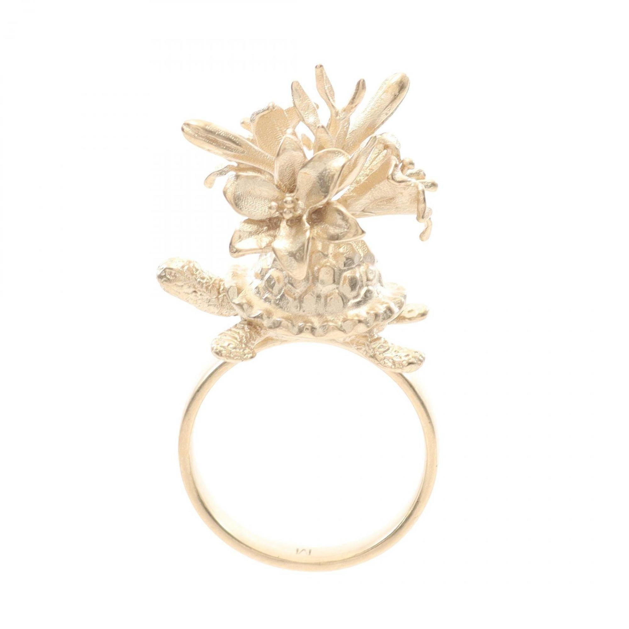 Christian Dior Gold Gold Plating Band Ring (Pre-Owned)