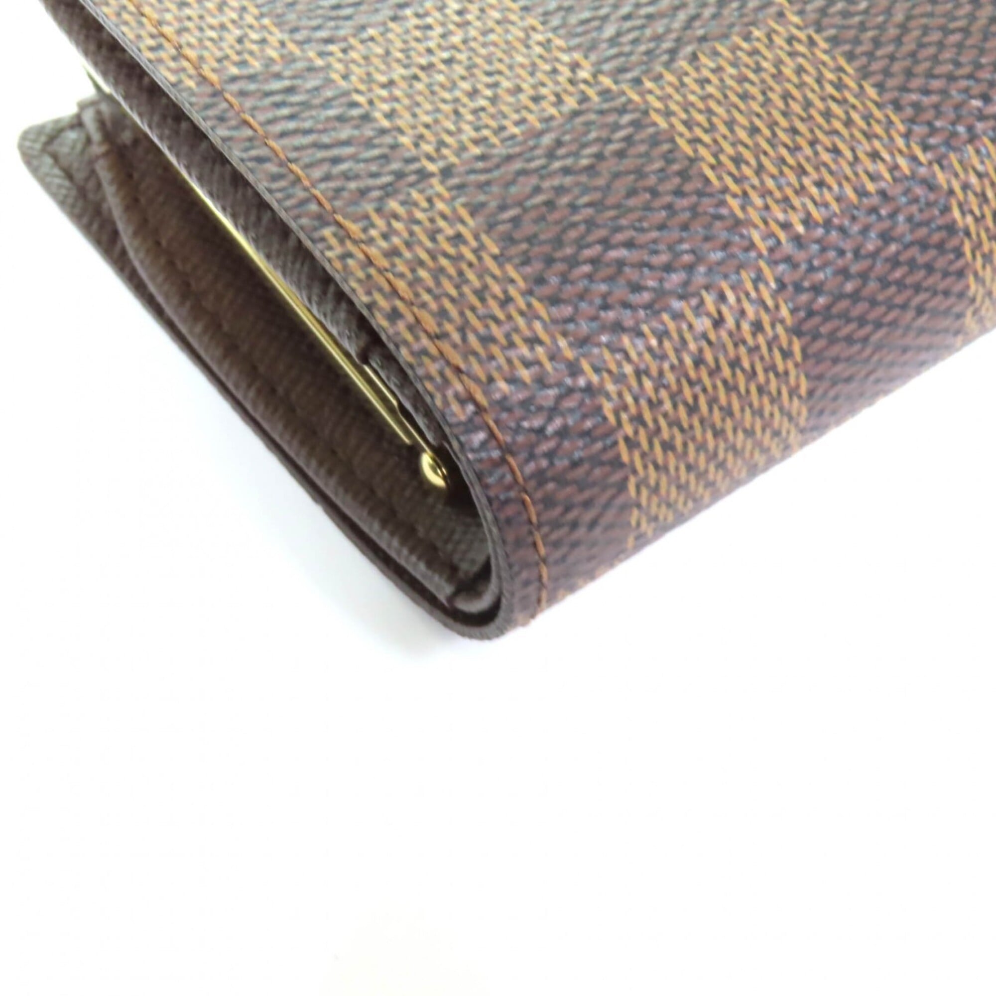 Louis Vuitton Brown Damier Canvas Leather Wallet (Bi-Fold) (Pre-Owned)