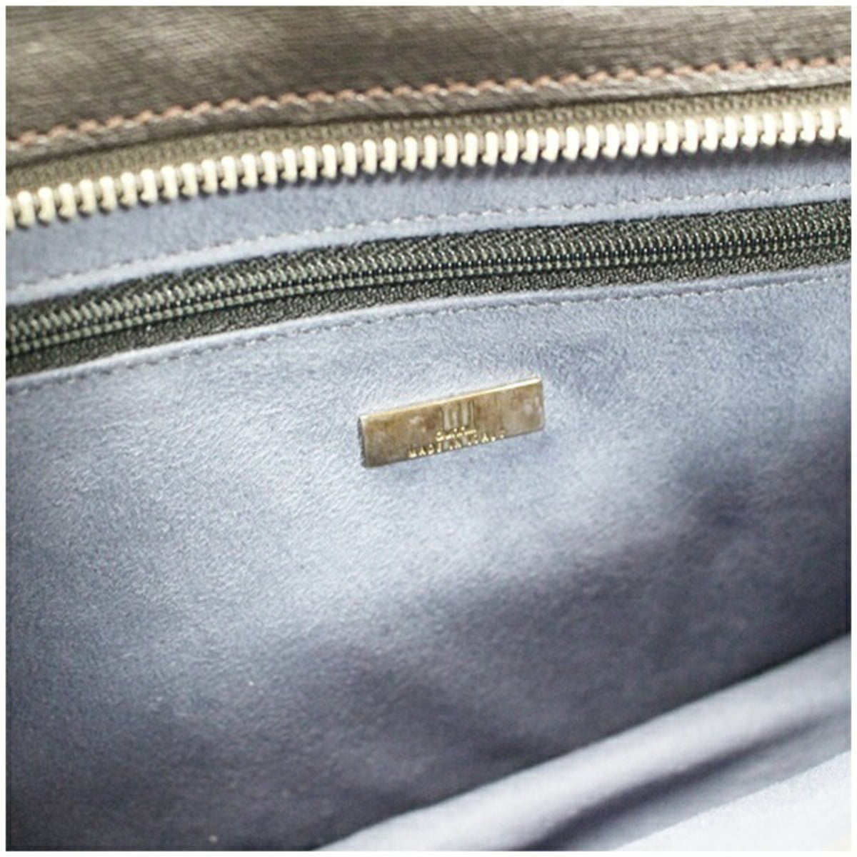 Dunhill Dark Brown Navy Leather Clutch Bag (Pre-Owned)