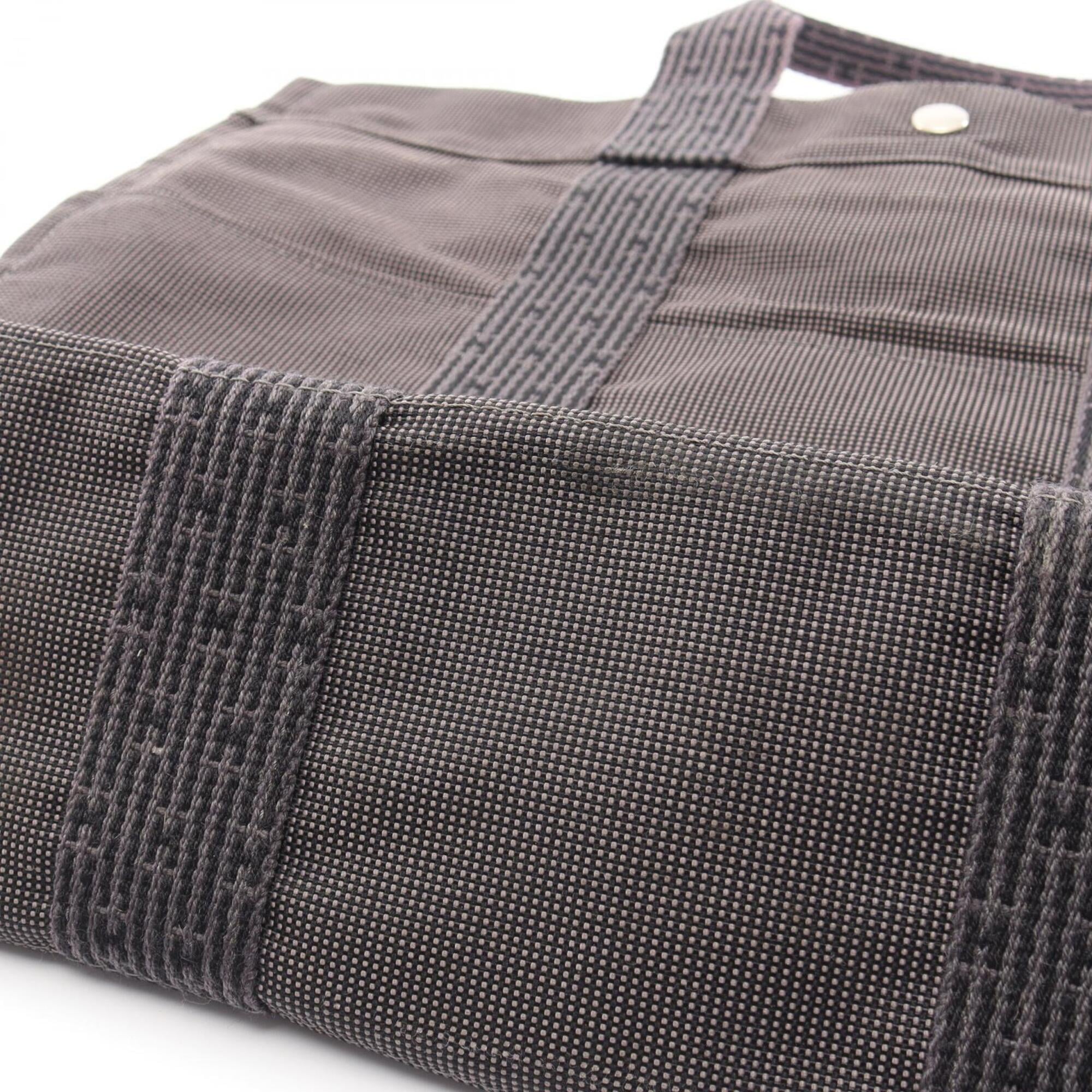 Hermes Gray Nylon Canvas Handbag Tote Bag (Pre-Owned)