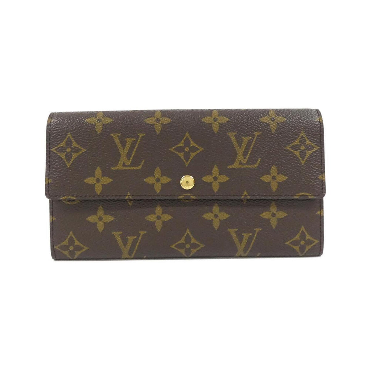 Louis Vuitton Monogram Marron Coated Canvas Long Wallet (Bi-Fold) (Pre-Owned)