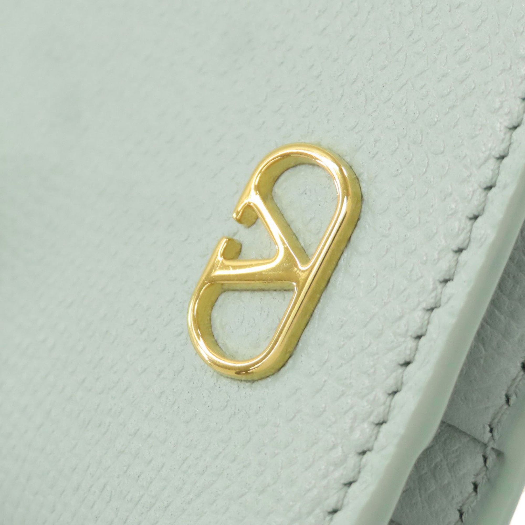 Valentino Light Green Leather Wallet (Bi-Fold) (Pre-Owned)
