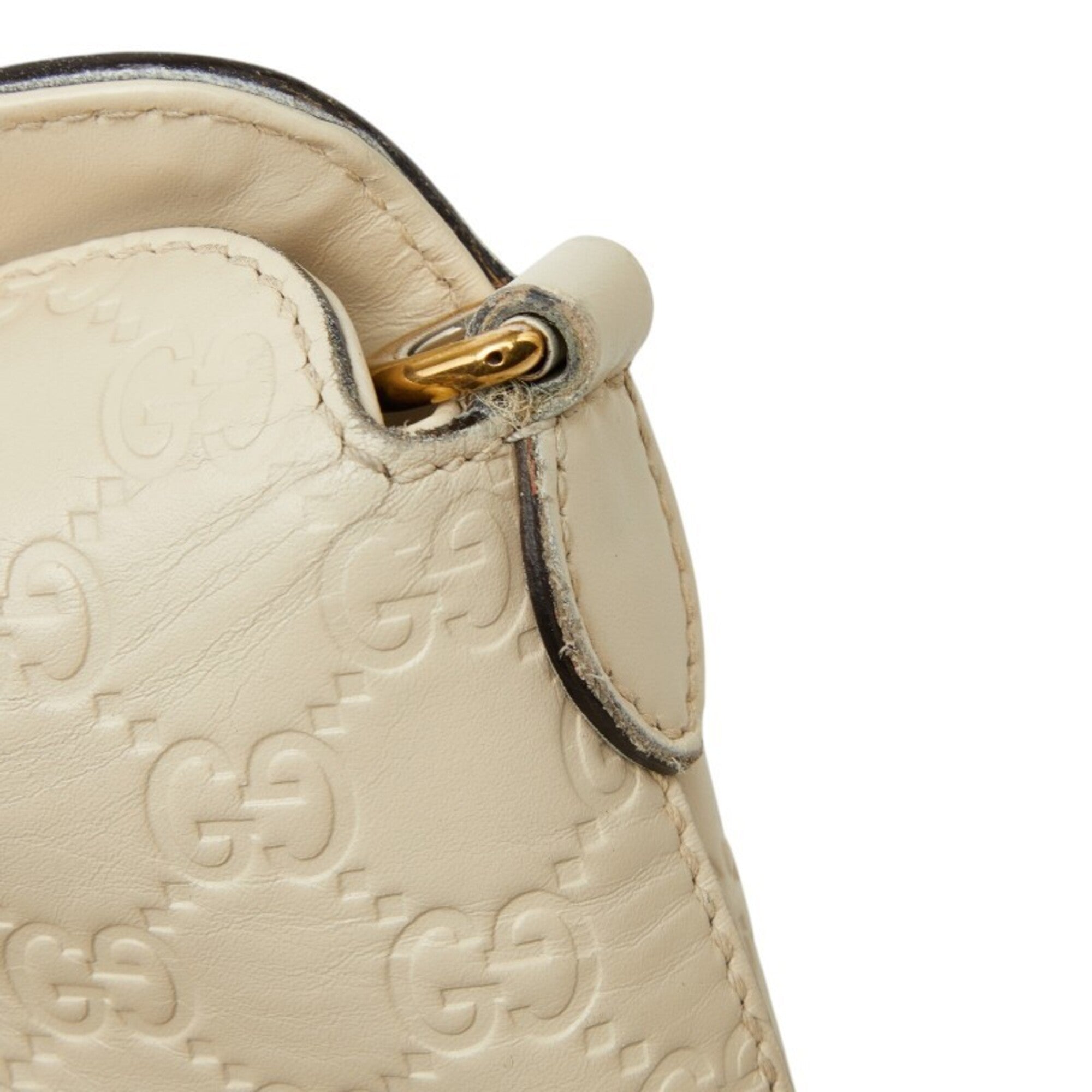Gucci White Leather Handbag Shoulder Bag (Pre-Owned)