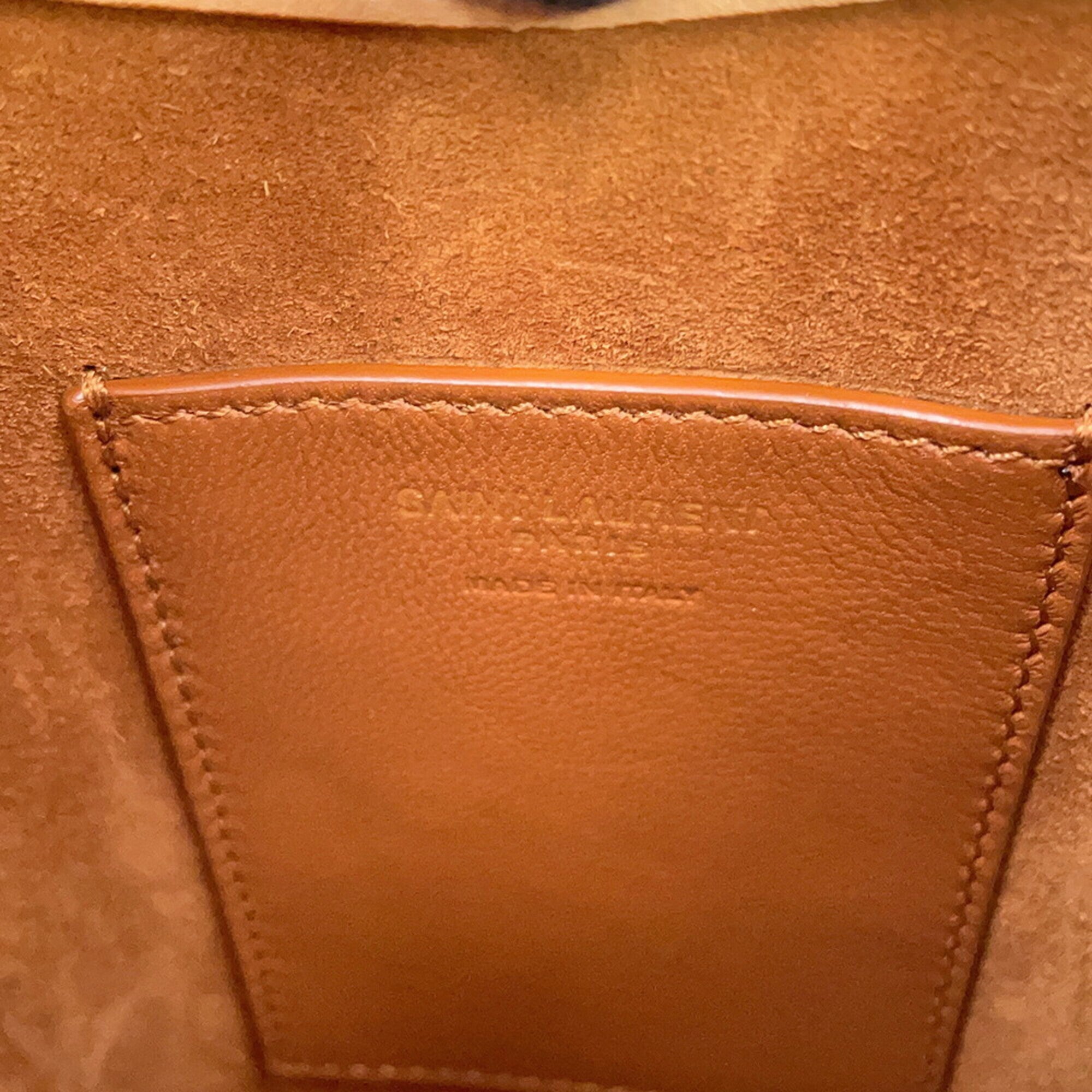 Yves Saint Laurent Beige Leather Handbag Shoulder Bag (Pre-Owned)