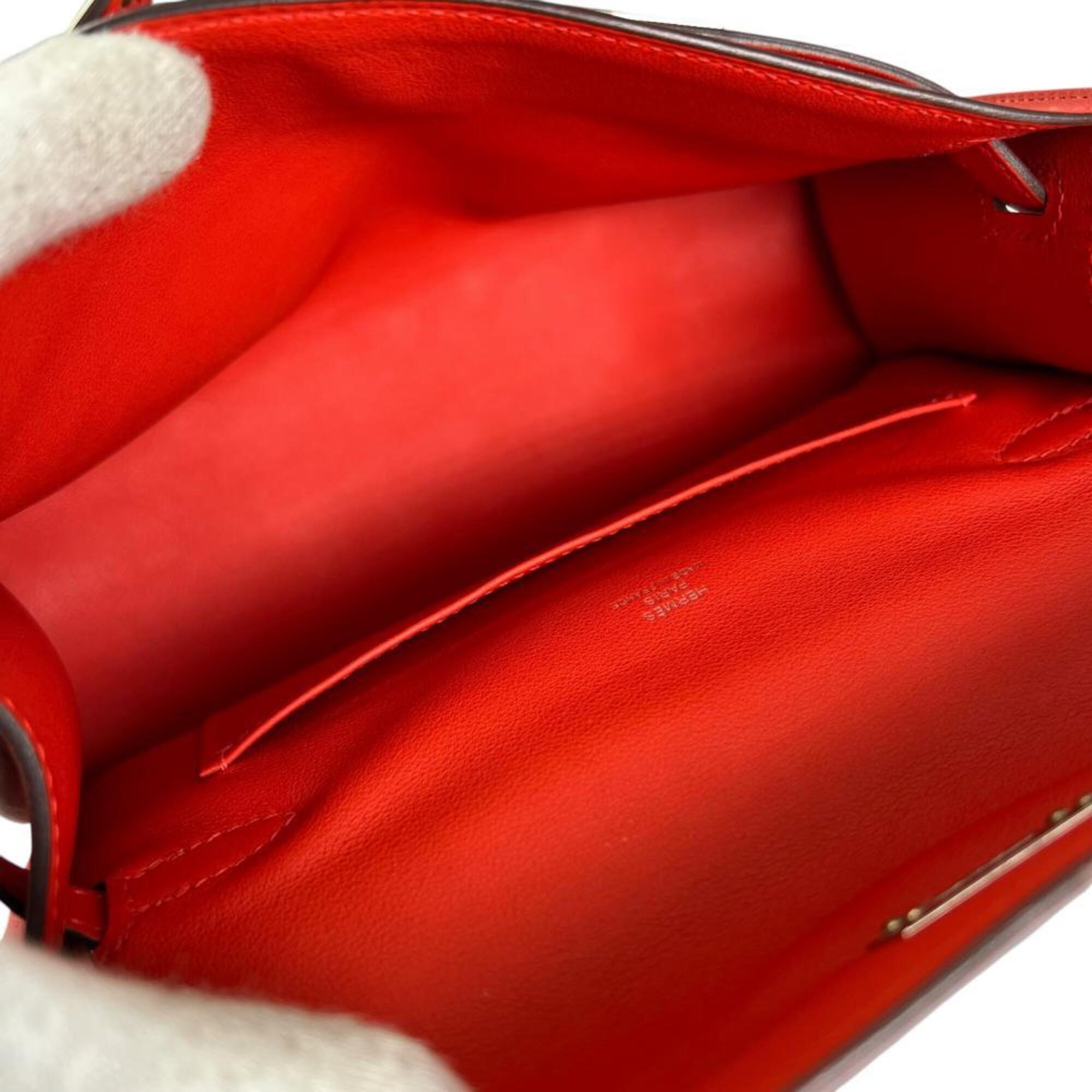 Hermes Red Color Swift Leather Clutch Bag Handbag (Pre-Owned)