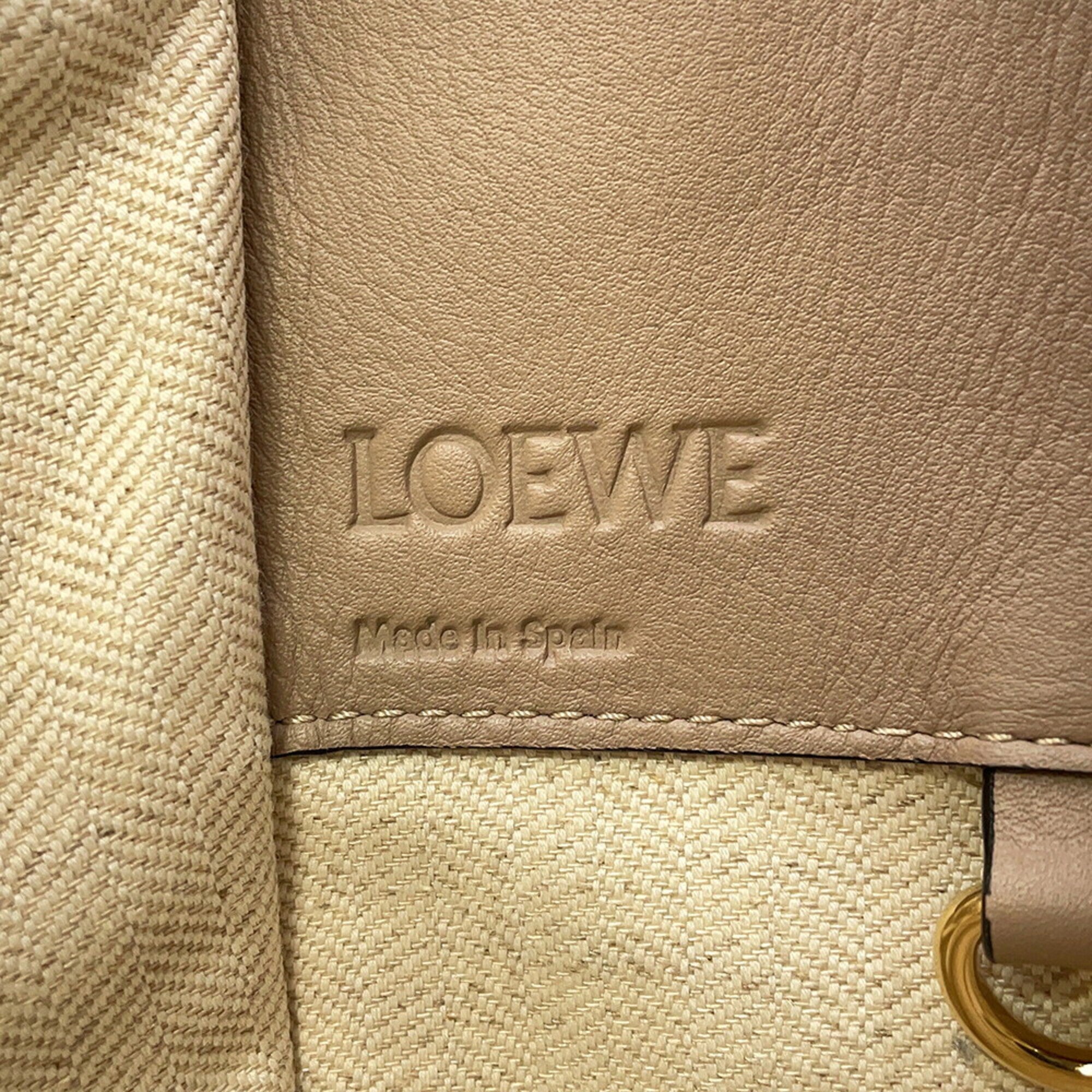 Loewe Hammock Beige Leather Handbag Shoulder Bag (Pre-Owned)