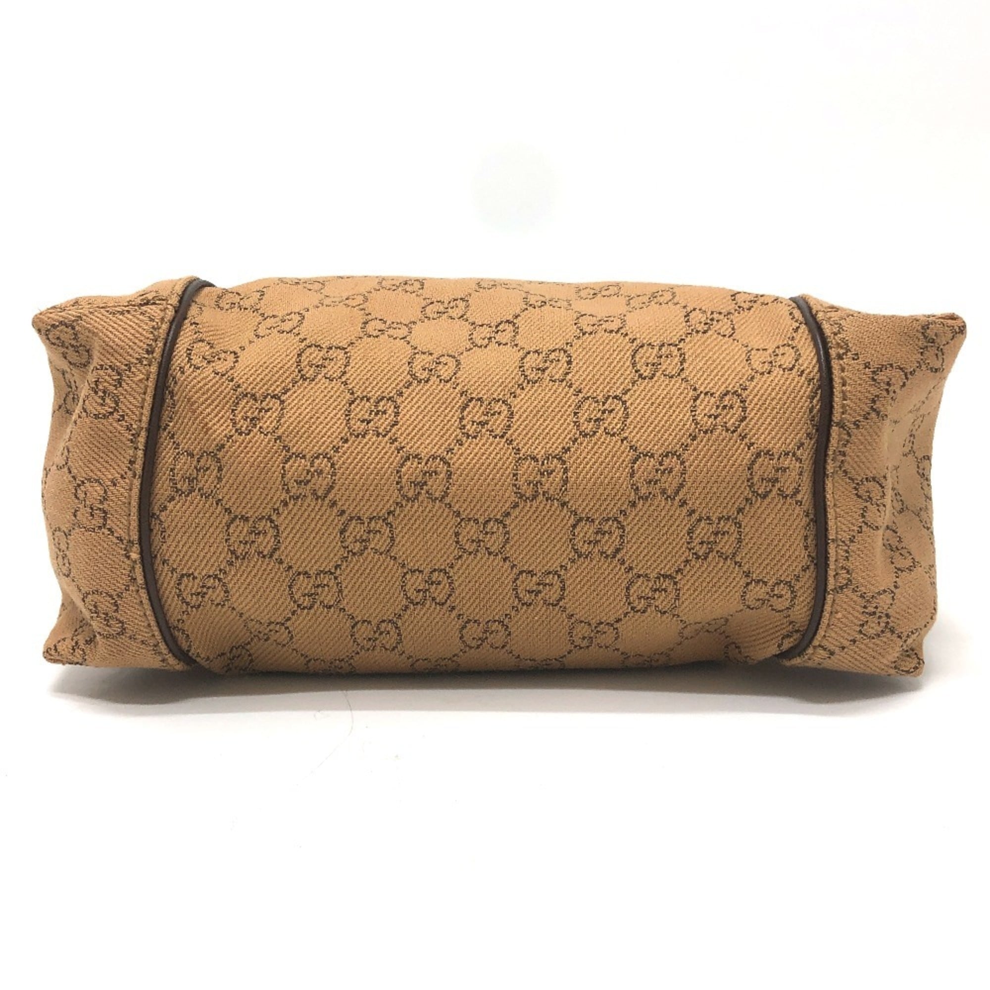 Gucci Beige Canvas Handbag Shoulder Bag (Pre-Owned)