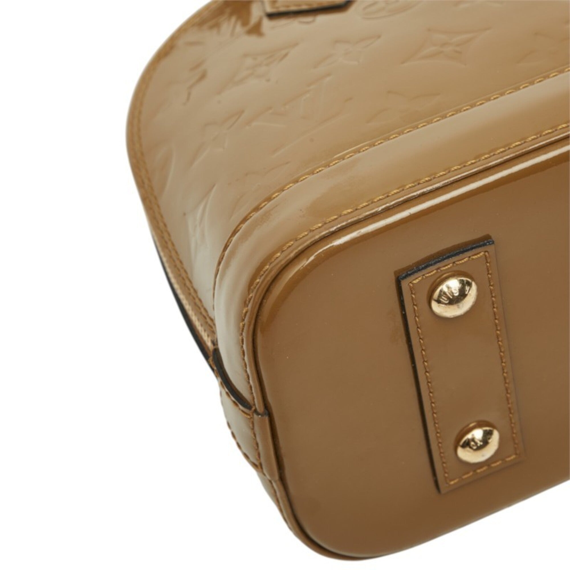 Louis Vuitton Brown Olive Patent Leather Handbag Shoulder Bag (Pre-Owned)