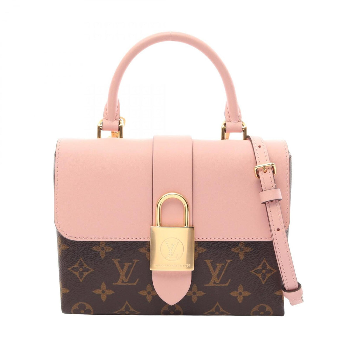 Louis Vuitton Brown Pink Rose Poudre Coated Canvas Leather Handbag (Pre-Owned)