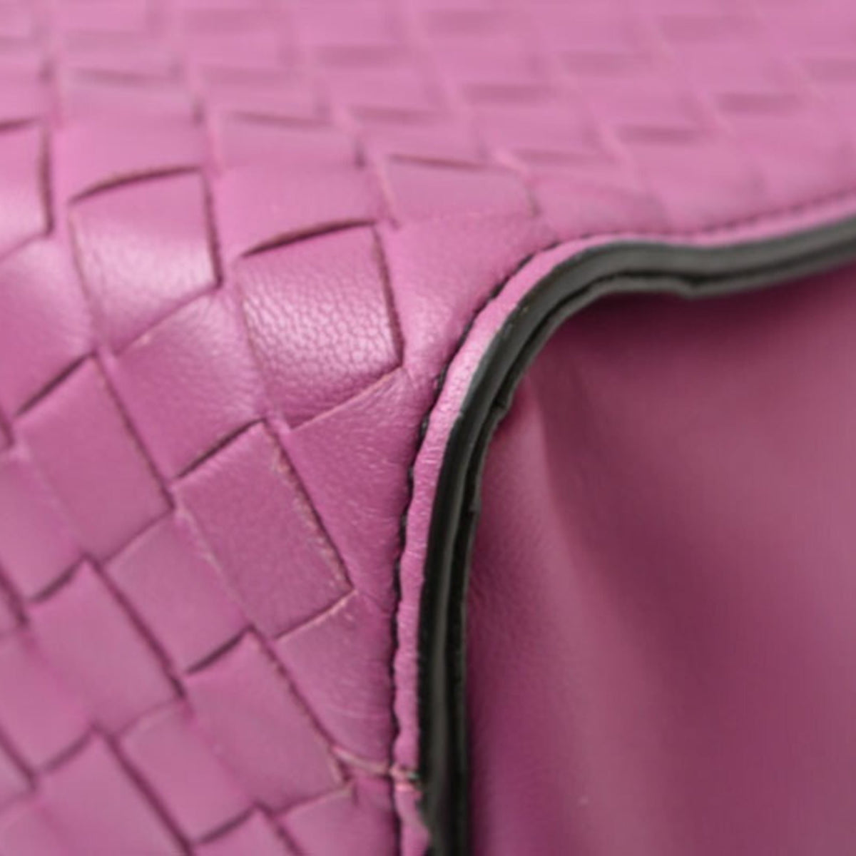 Bottega Veneta Purple Leather Handbag Shoulder Bag (Pre-Owned)