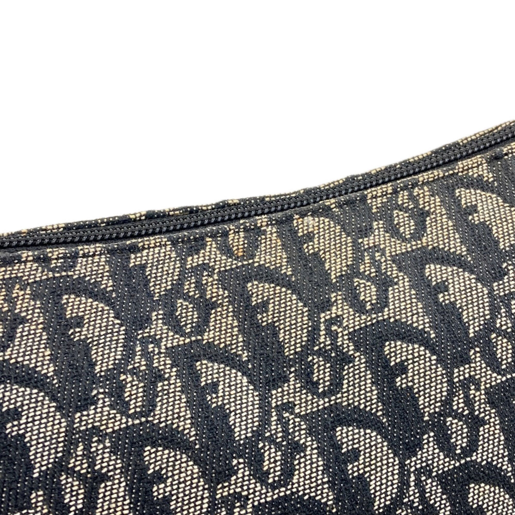 Christian Dior Trotter Black Canvas Shoulder Bag (Pre-Owned)