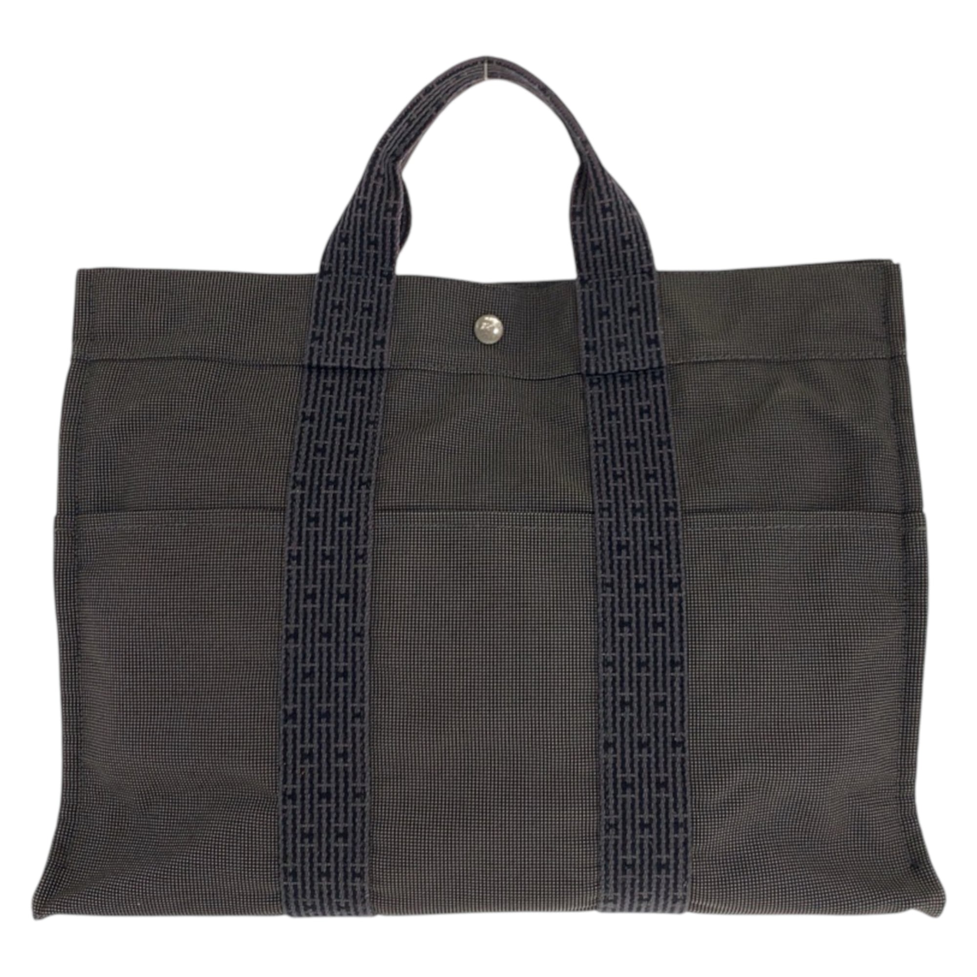 Hermes Her Line Gray Polyamide Polyester Handbag Tote Bag (Pre-Owned)