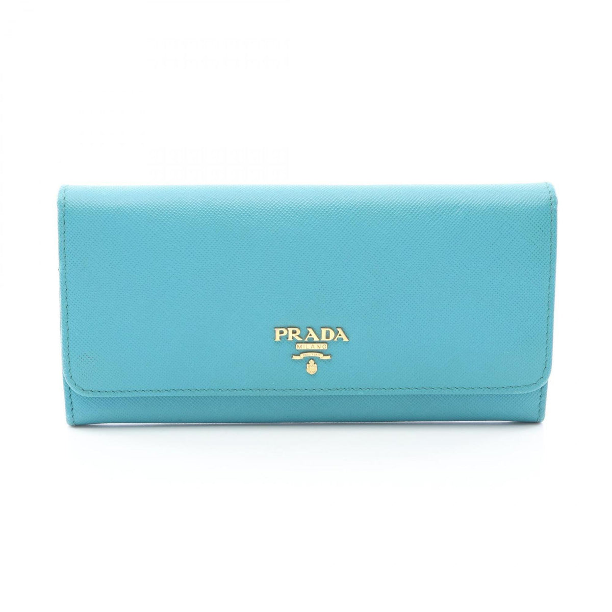 Prada Blue Leather Long Wallet (Bi-Fold) (Pre-Owned)