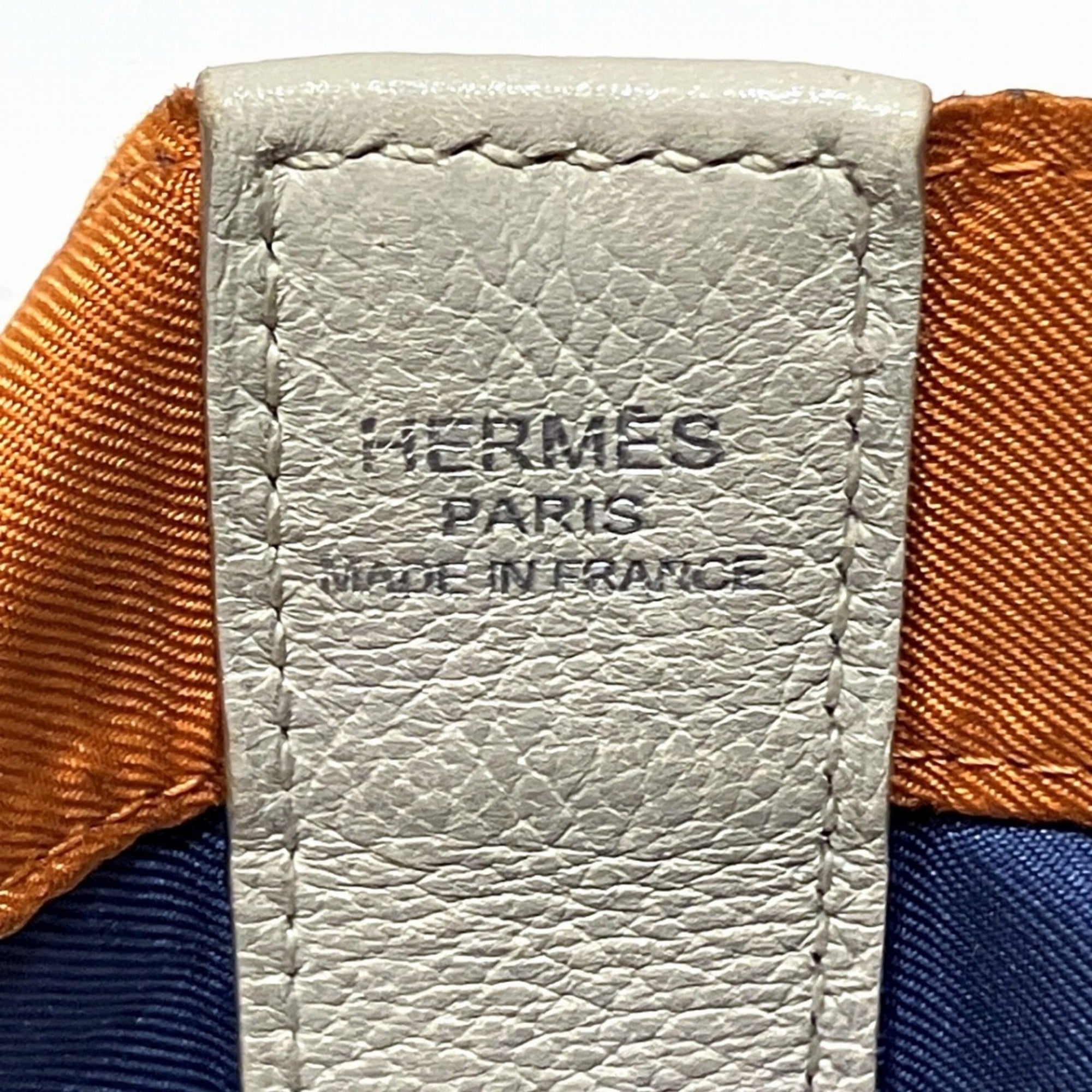 Hermes Orange Silk Leather Shoulder Bag (Pre-Owned)