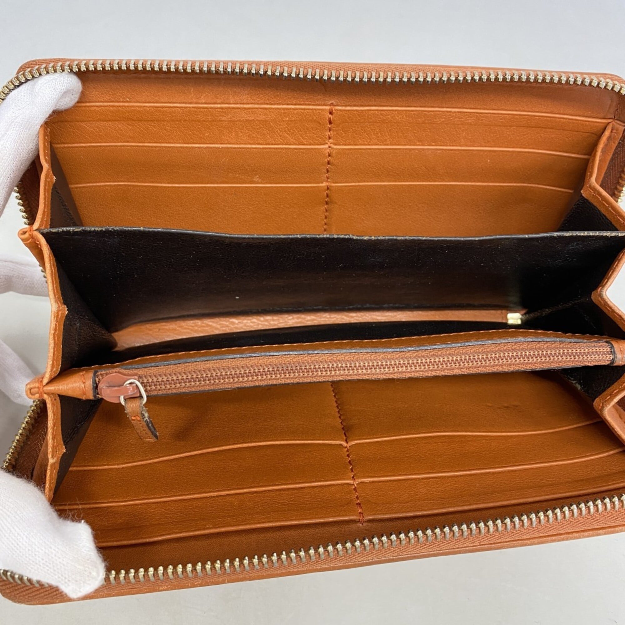 Gucci Orange Leather Long Wallet (Bi-Fold) (Pre-Owned)