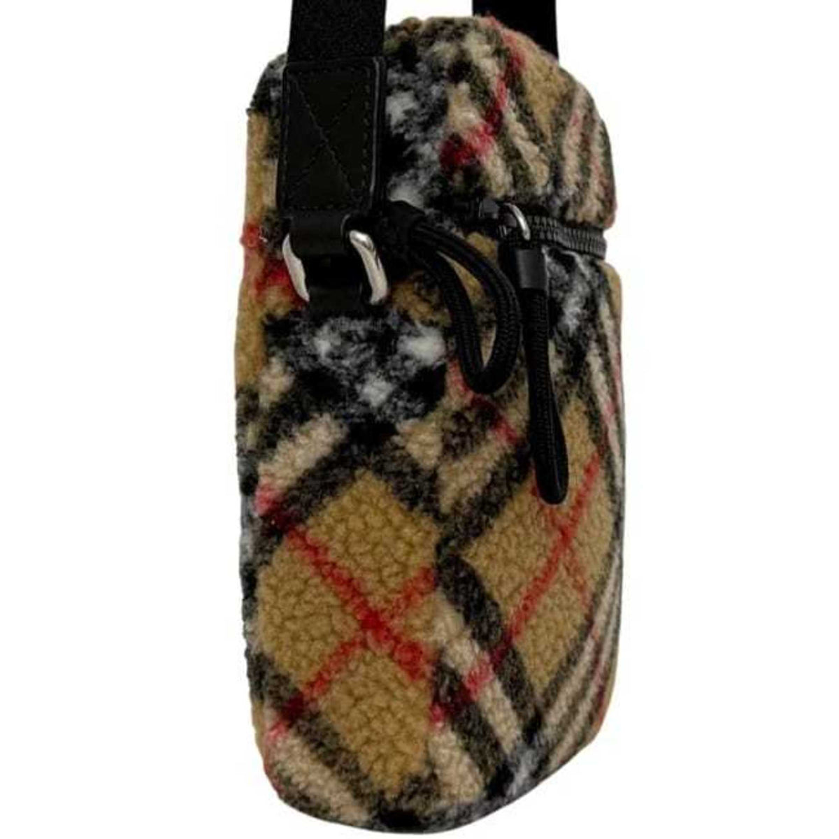 Burberry Beige Wool Leather Shoulder Bag (Pre-Owned)