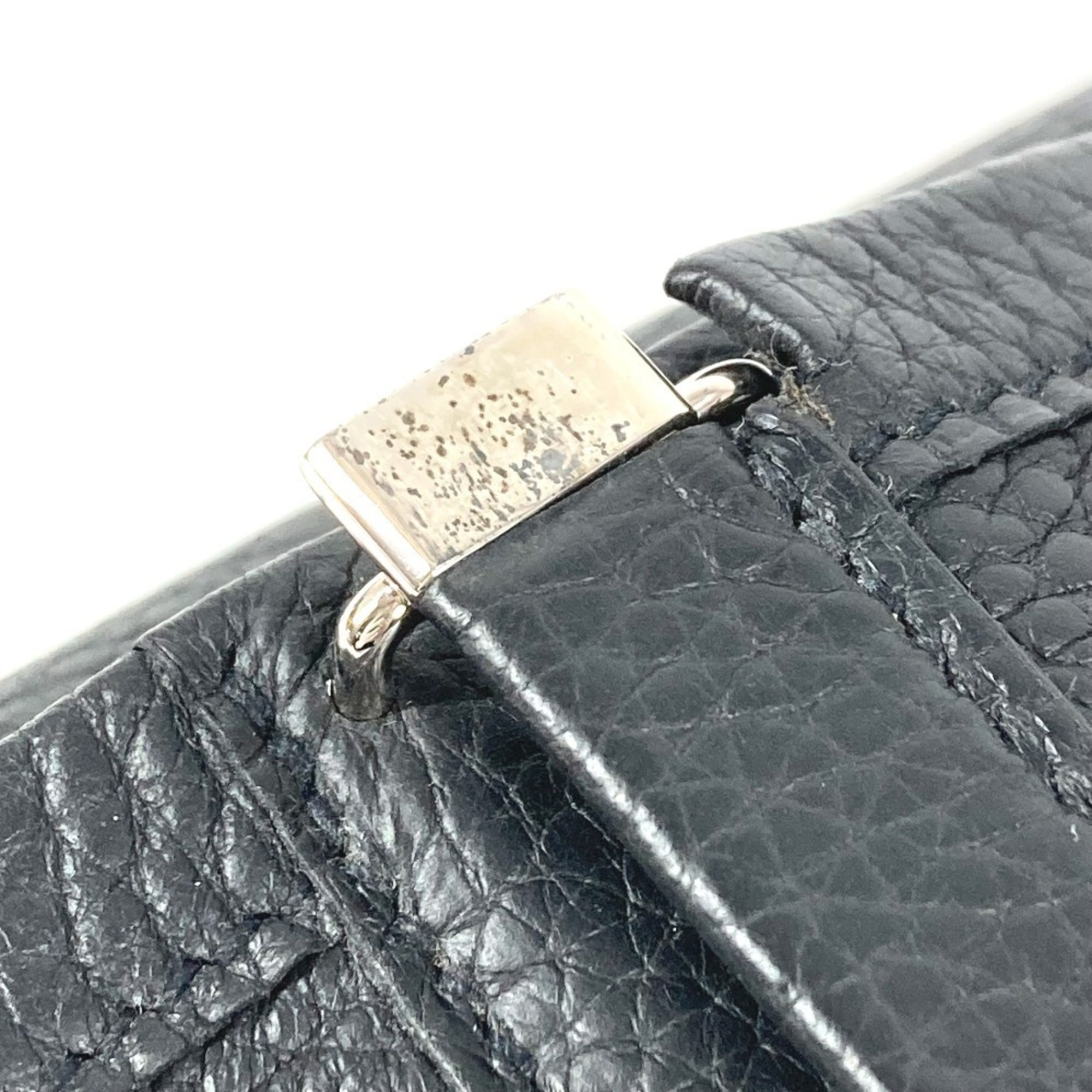 Hermes Black Leather Clutch Bag Pouch (Pre-Owned)