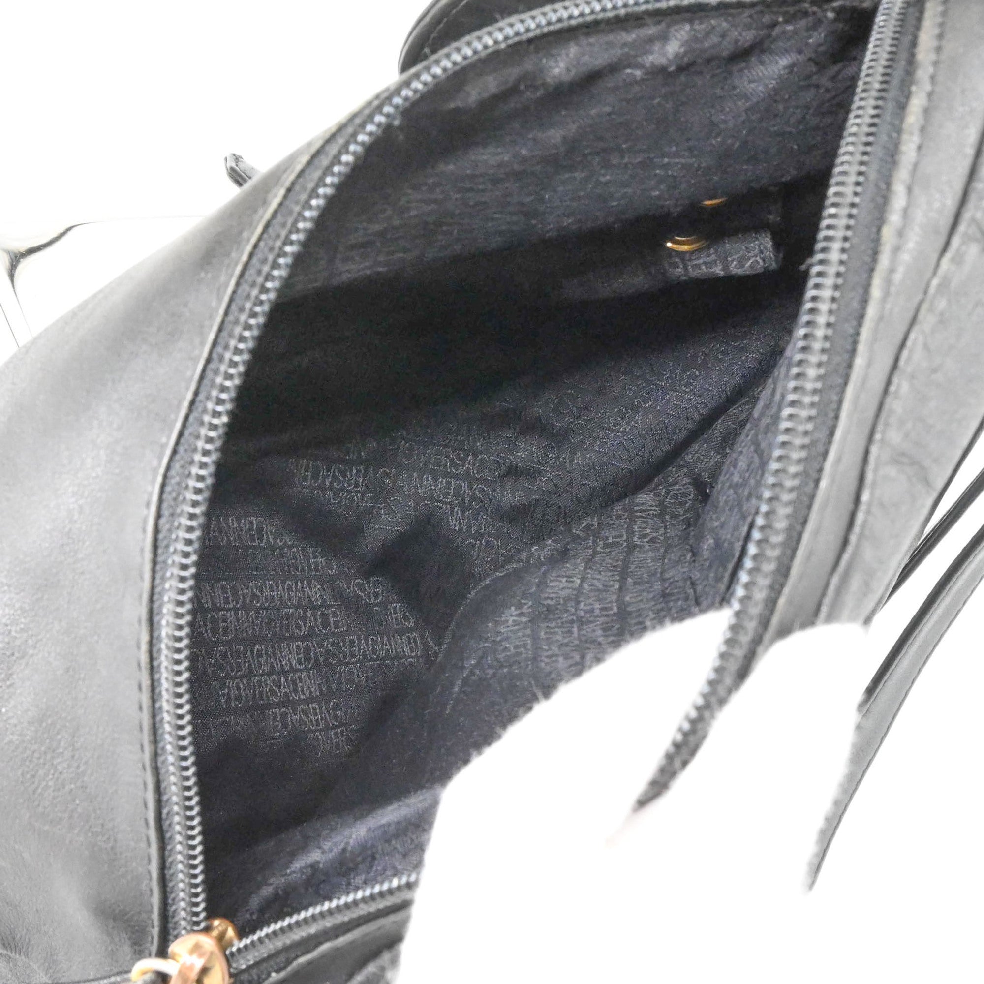 Versace Black Leather Backpack (Pre-Owned)