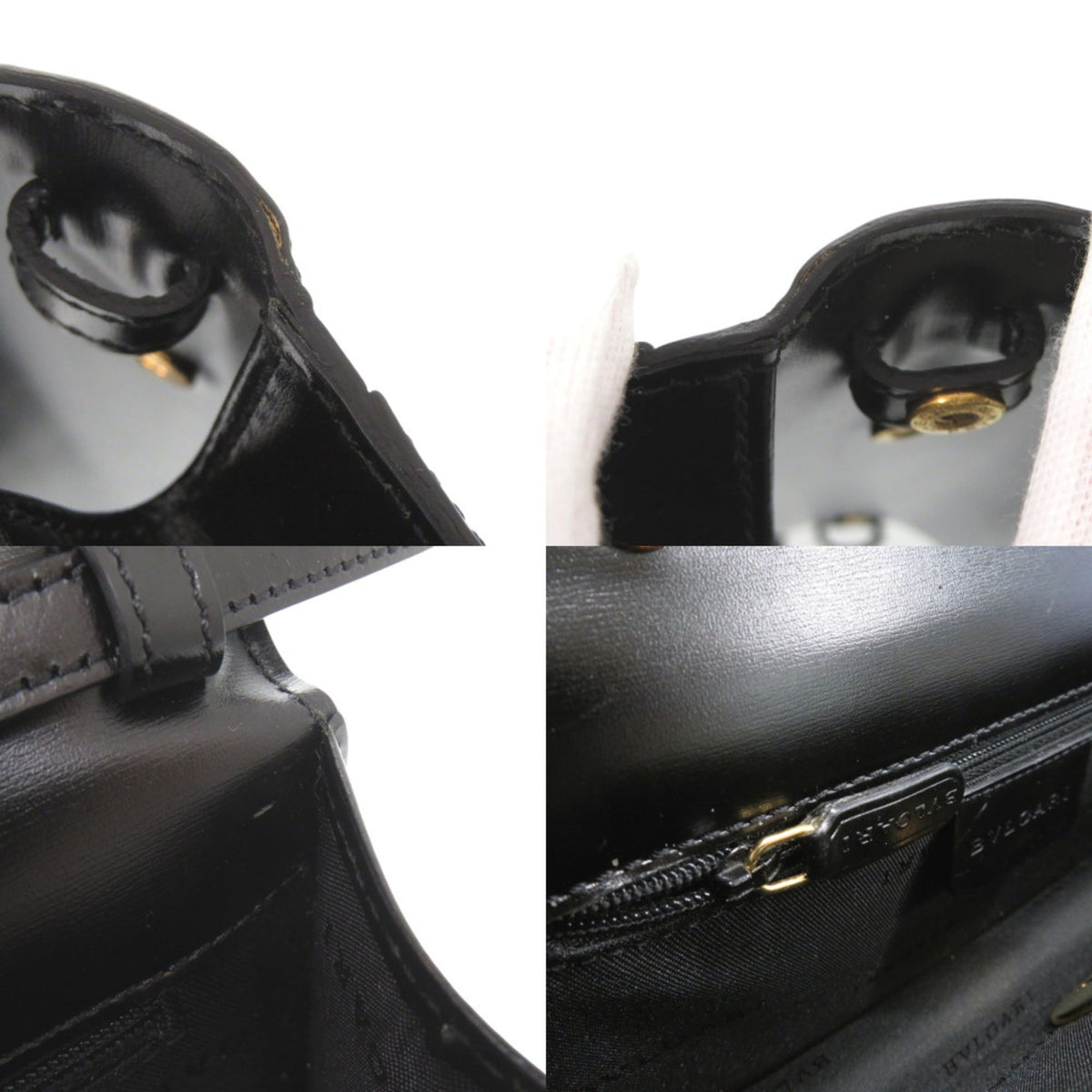 Bvlgari Black Leather Clutch Bag Shoulder Bag (Pre-Owned)