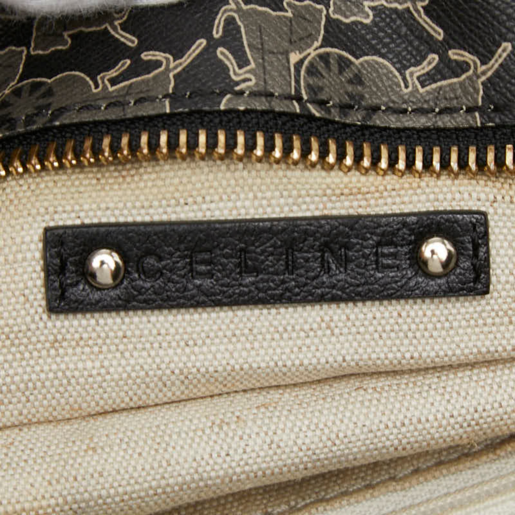 Celine Bittersweet Black Gray Pvc Leather Handbag (Pre-Owned)