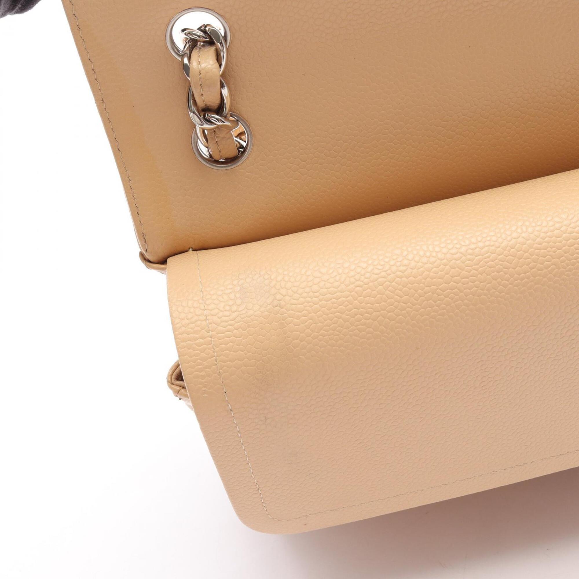 Chanel Beige Grained Calfskin Handbag Shoulder Bag (Pre-Owned)