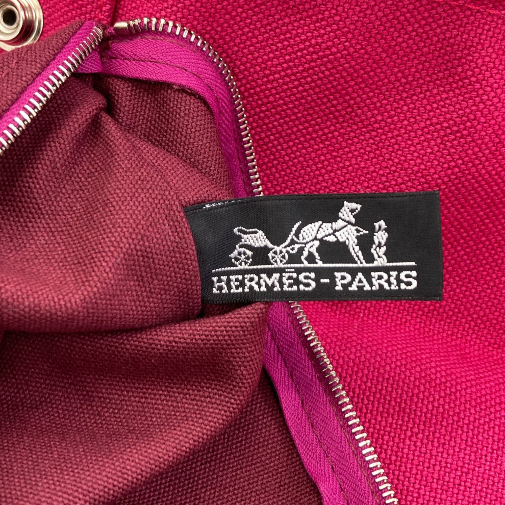 Hermes Pink Canvas Tote Bag (Pre-Owned)