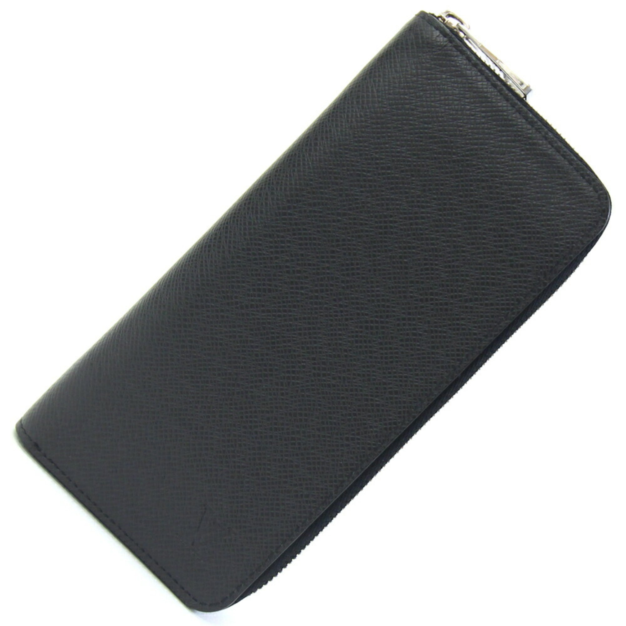 Louis Vuitton Black Noir Taiga Leather Leather Long Wallet (Bi-Fold) (Pre-Owned)