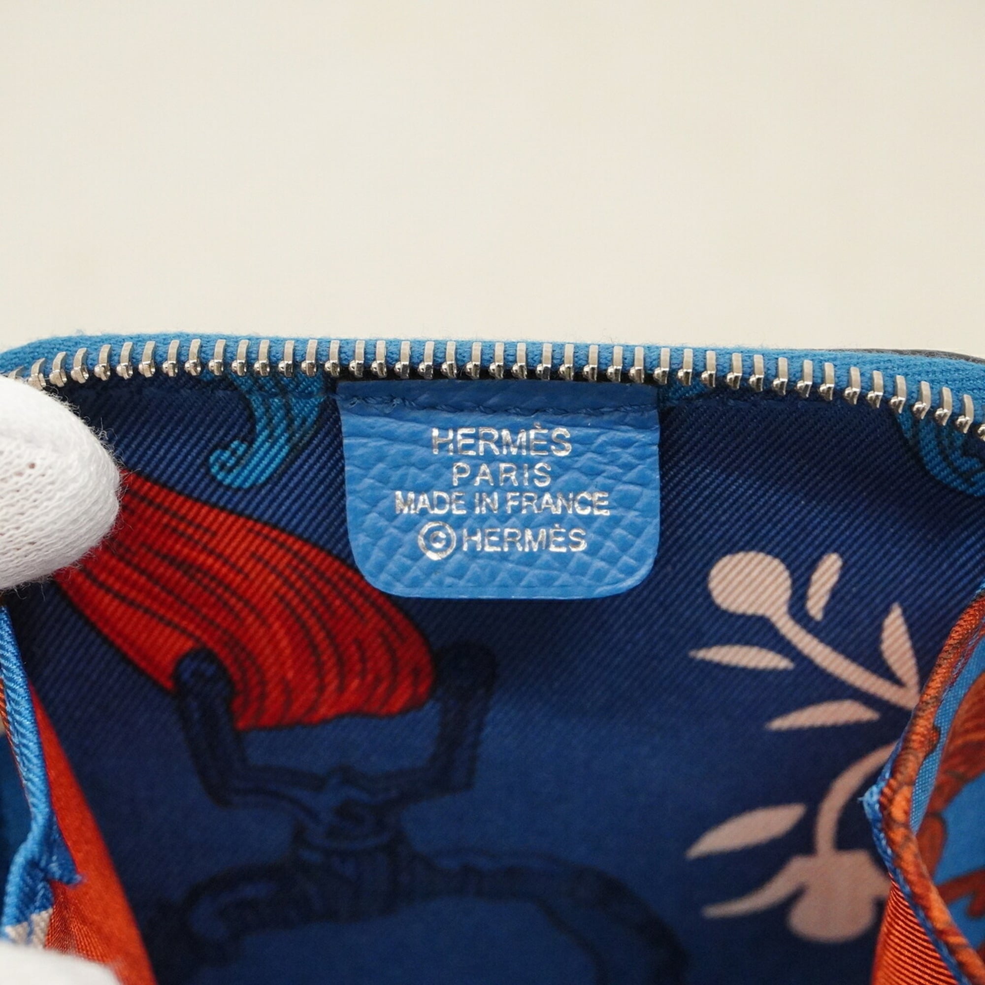 Hermes Blue Leather Coin Purse/Coin Case (Pre-Owned)