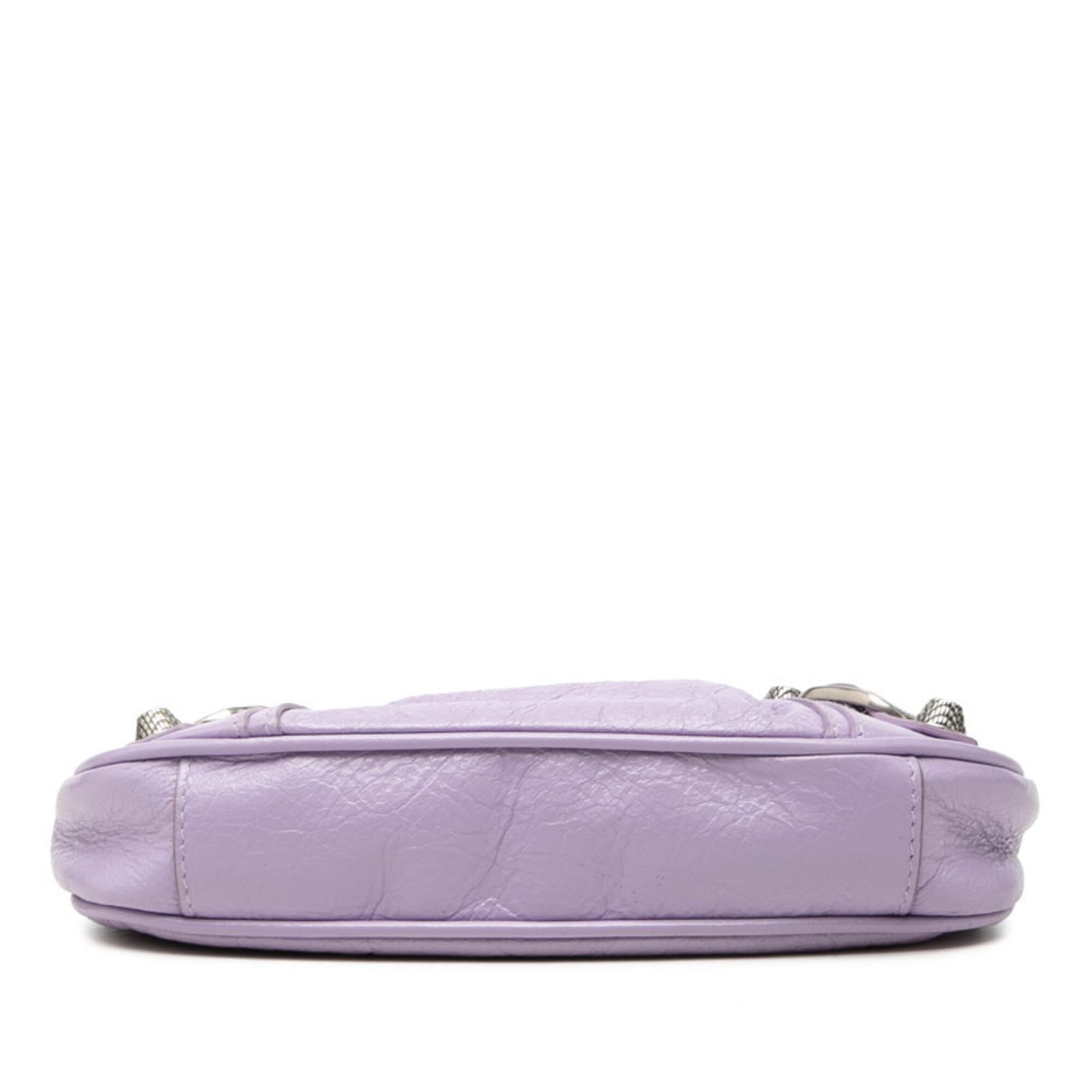 Balenciaga Purple Leather Handbag Shoulder Bag (Pre-Owned)