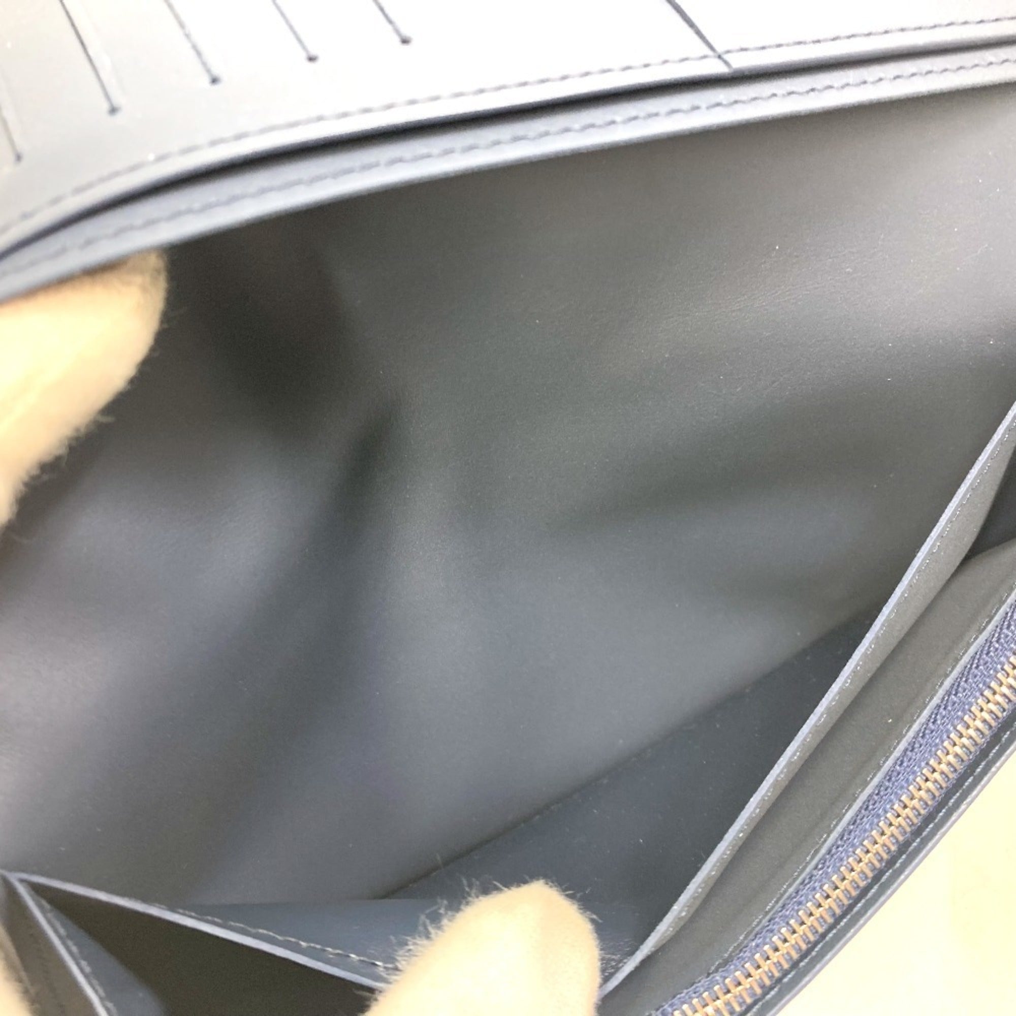 Louis Vuitton Navy Leather Long Wallet (Bi-Fold) (Pre-Owned)