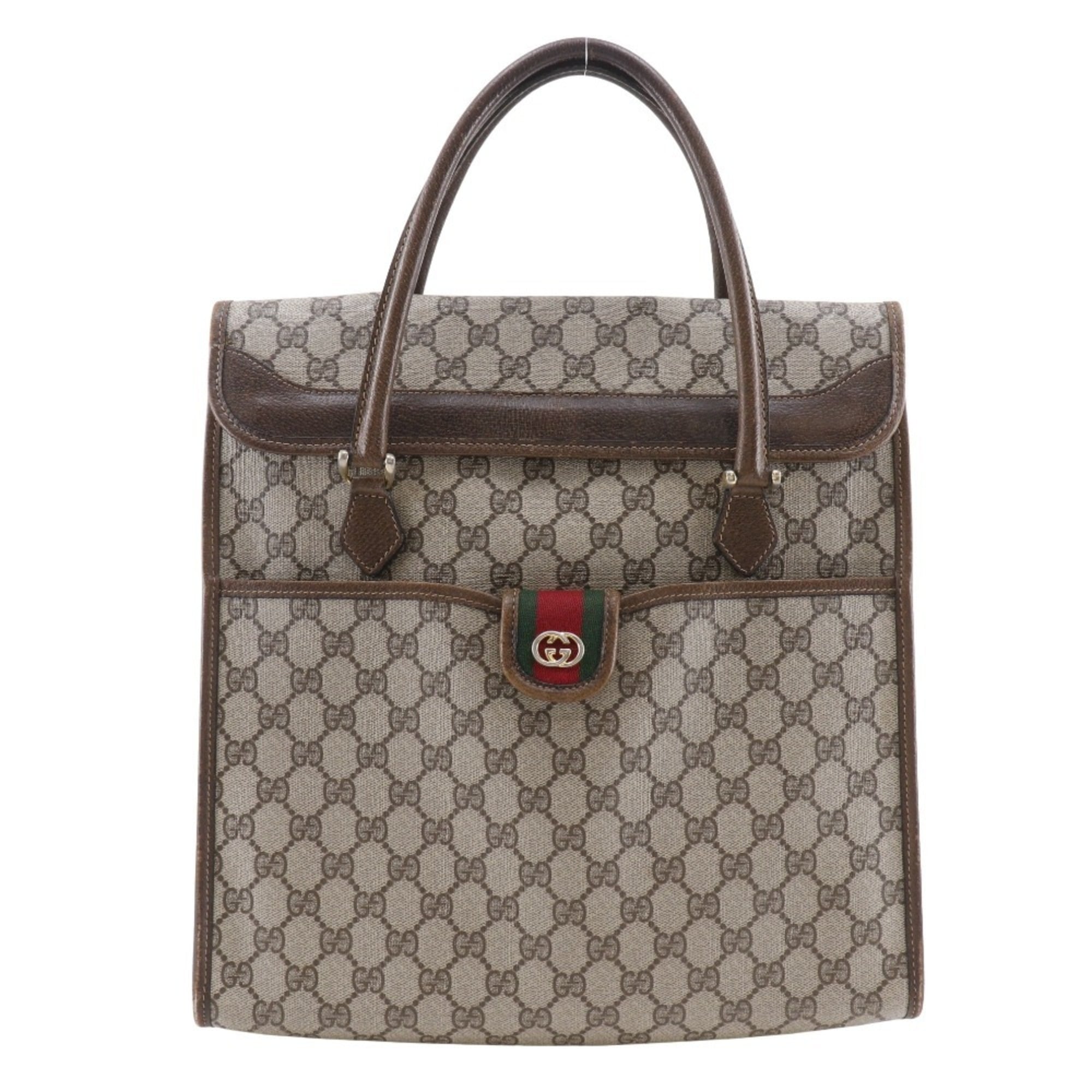 Gucci Sherry Line Brown Pvc Handbag (Pre-Owned)