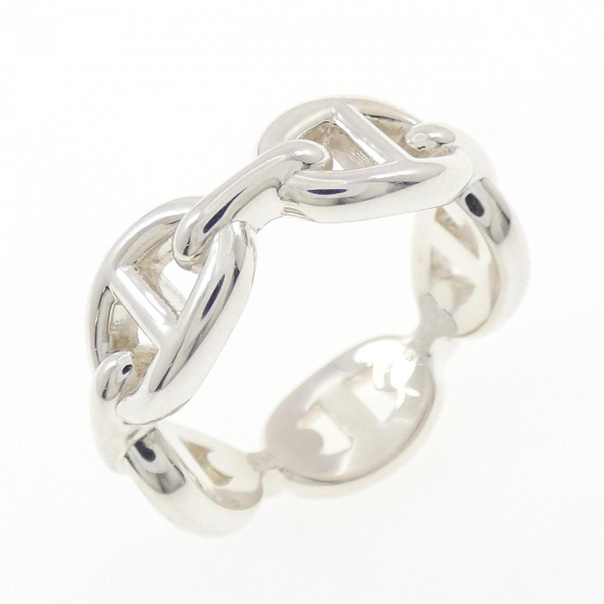 Hermes Silver Silver 925 Band Ring (Pre-Owned)