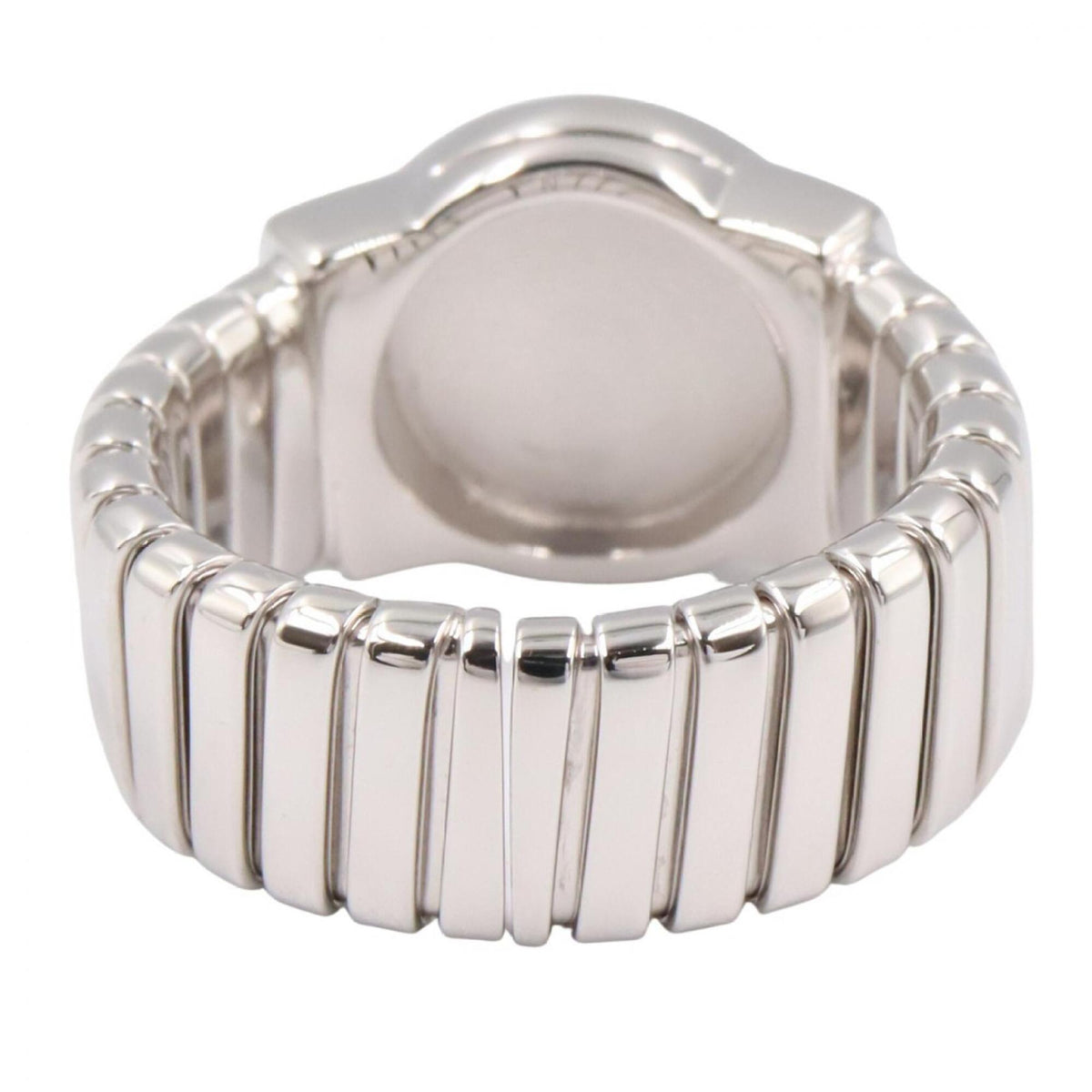 Bvlgari Silver Black White Gold (18K) Band Ring (Pre-Owned)