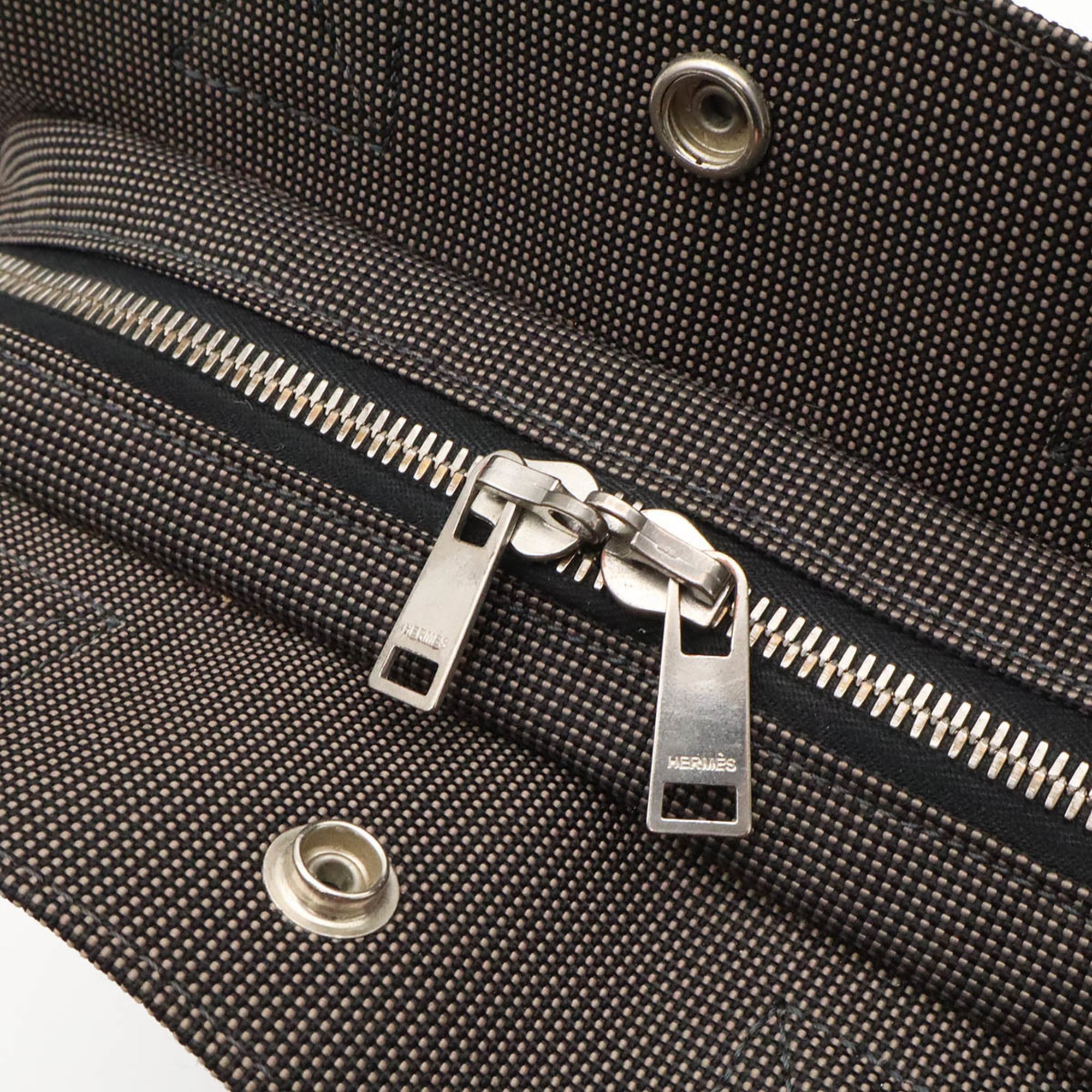 Hermes Gray Canvas Backpack Shoulder Bag (Pre-Owned)