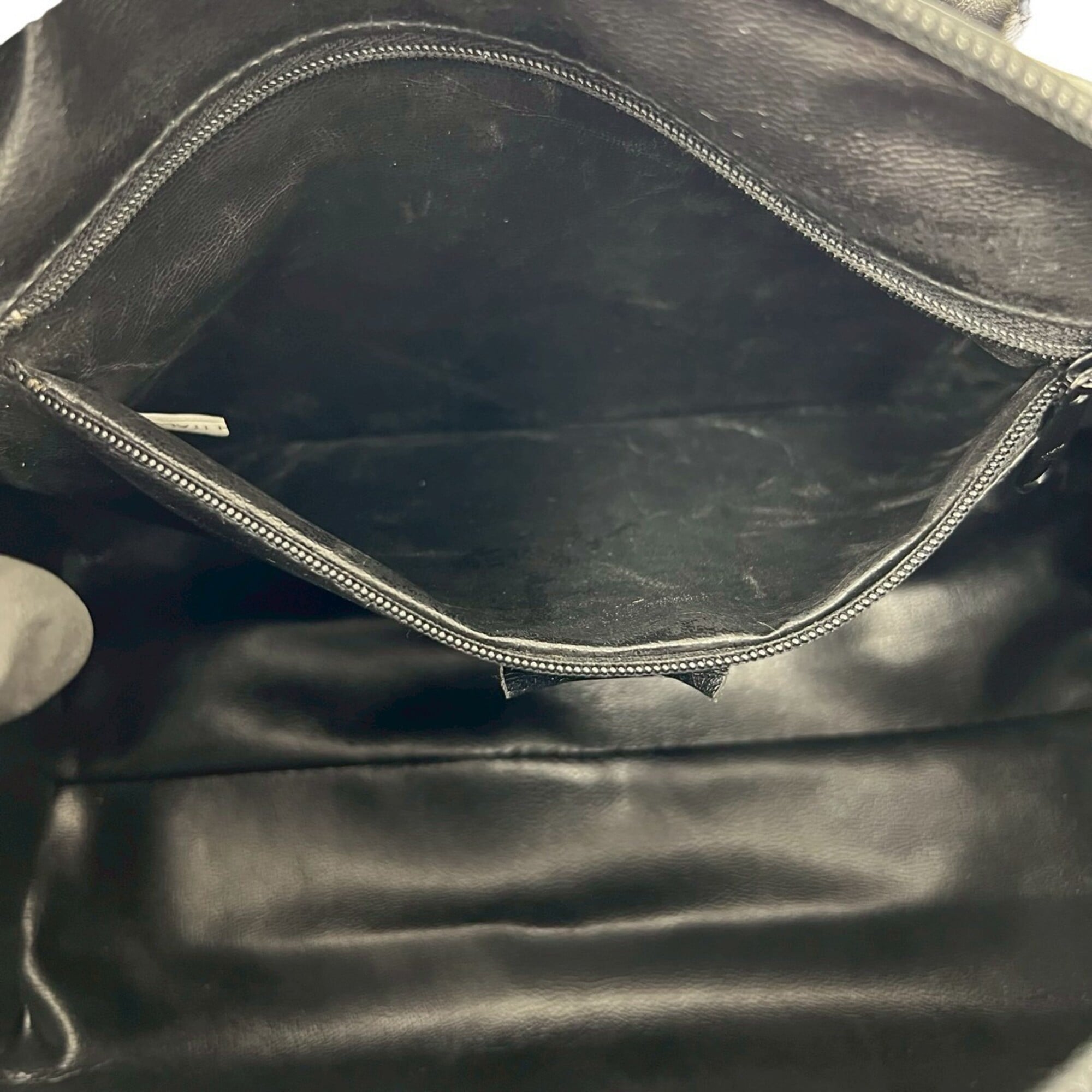 Burberry Black Leather Canvas Handbag Shoulder Bag (Pre-Owned)