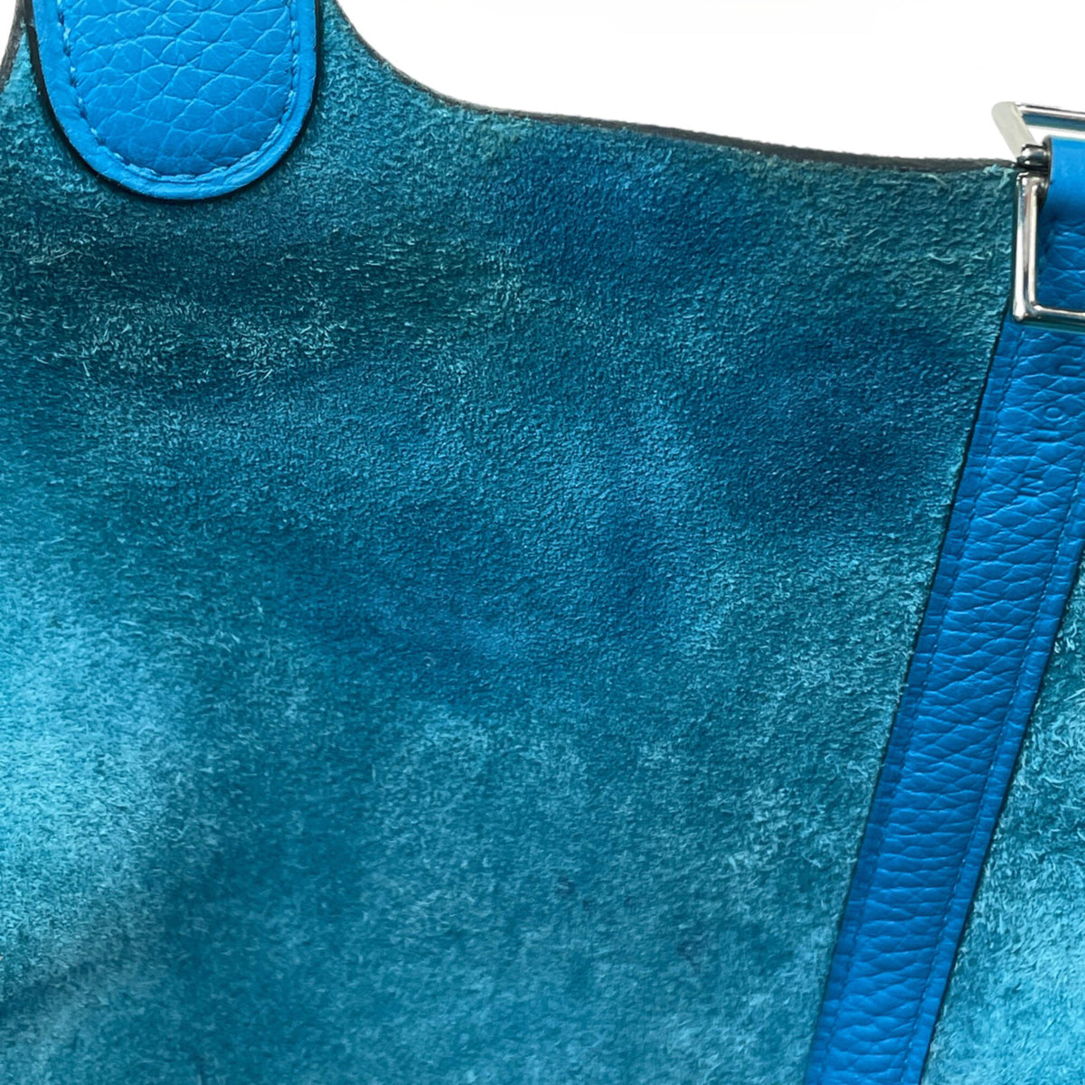 Hermes Turquoise Blue Taurillon Clemence Leather Leather Handbag (Pre-Owned)