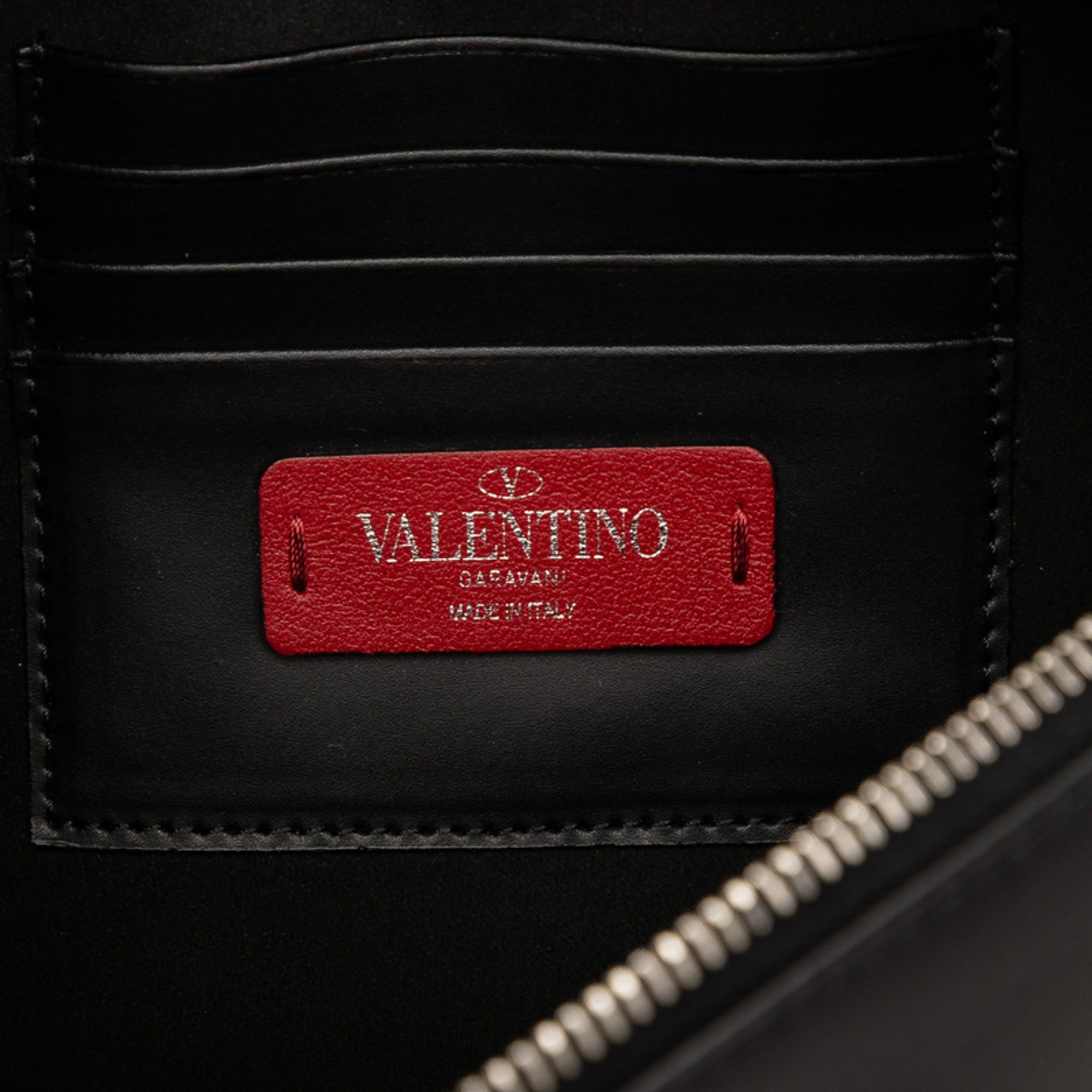 Valentino Black White Leather Sling Bag (Pre-Owned)